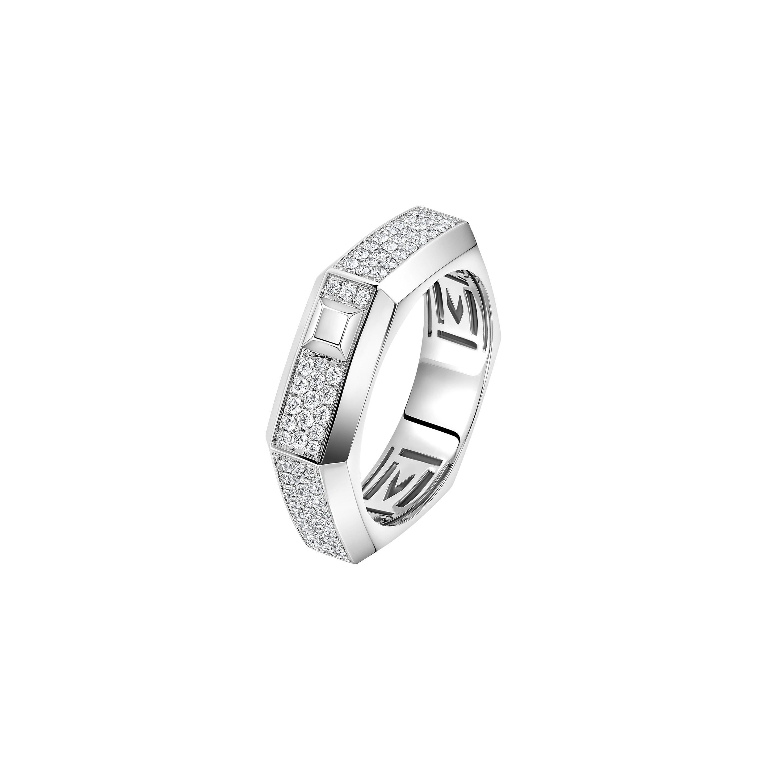 Ring in white gold Moderniste pavé ring medium Messika