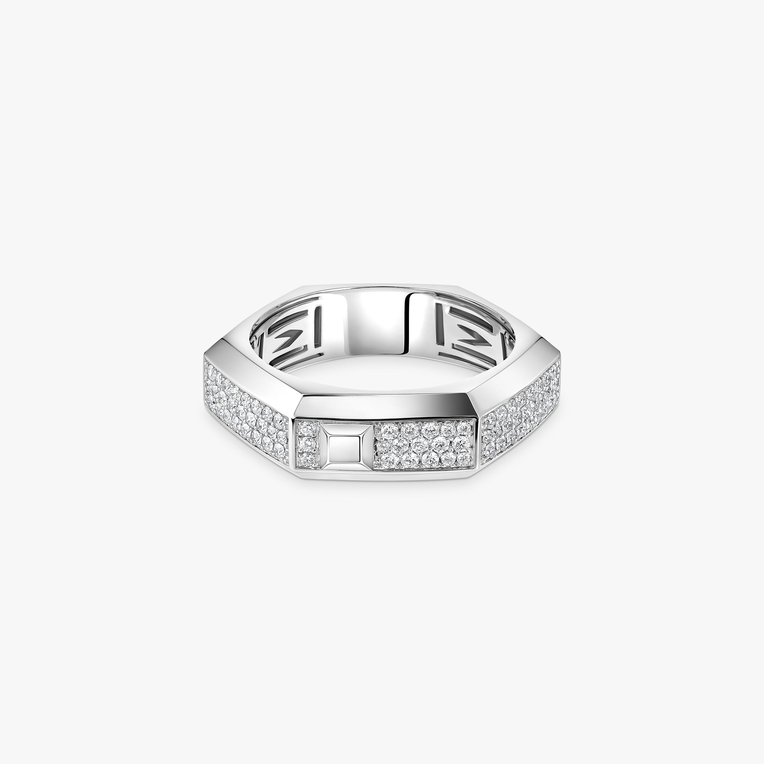 Gioiello in oro bianco Anello Moderniste con pavé MM Messika