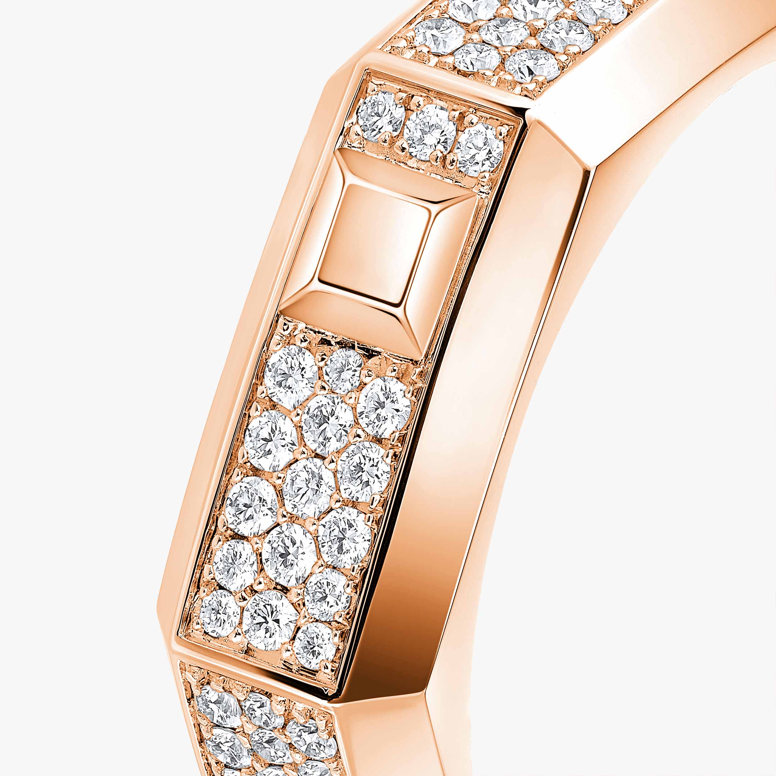 Gioiello in oro rosa Anello Moderniste con pavé MM Messika