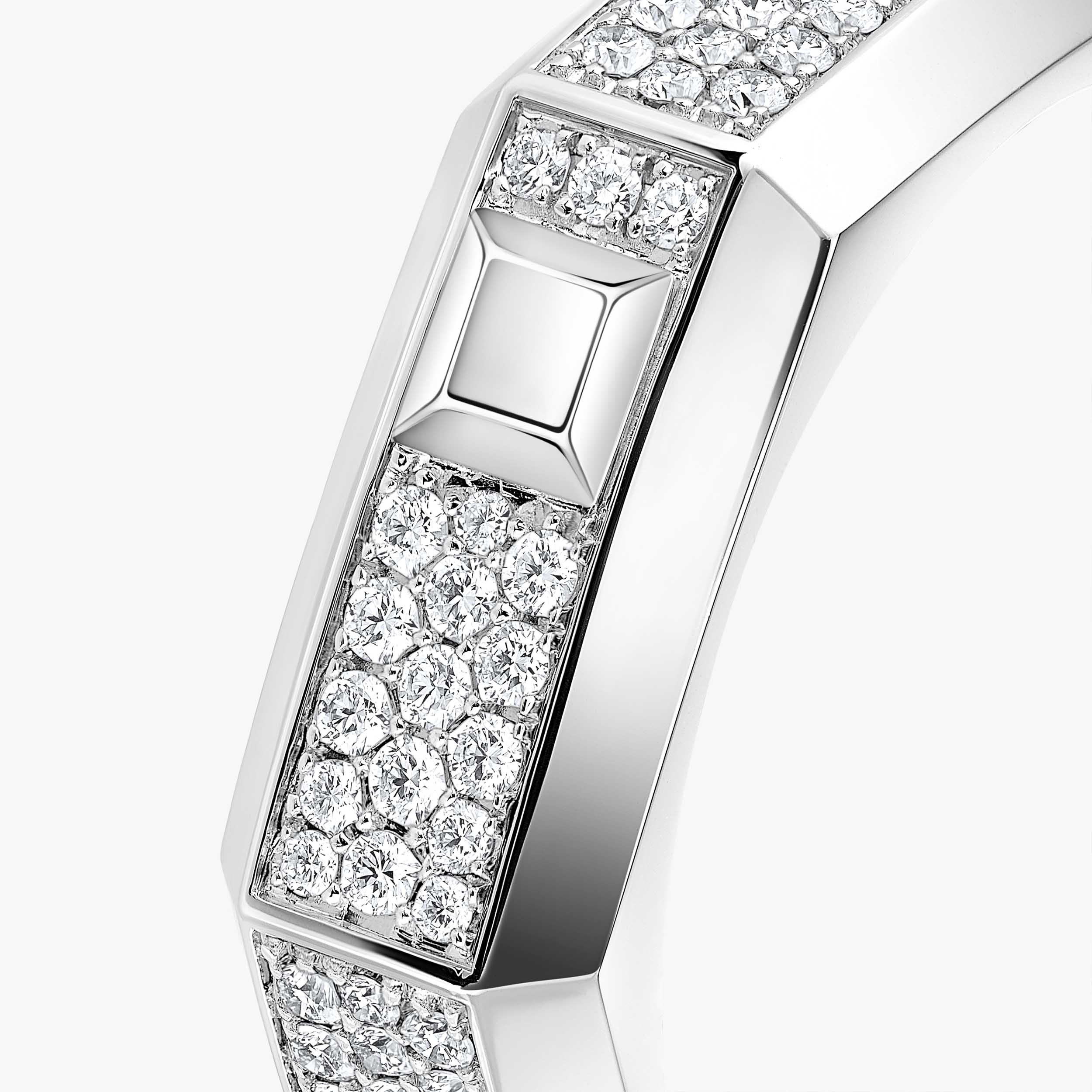 Gioiello in oro bianco Anello Moderniste con pavé MM Messika