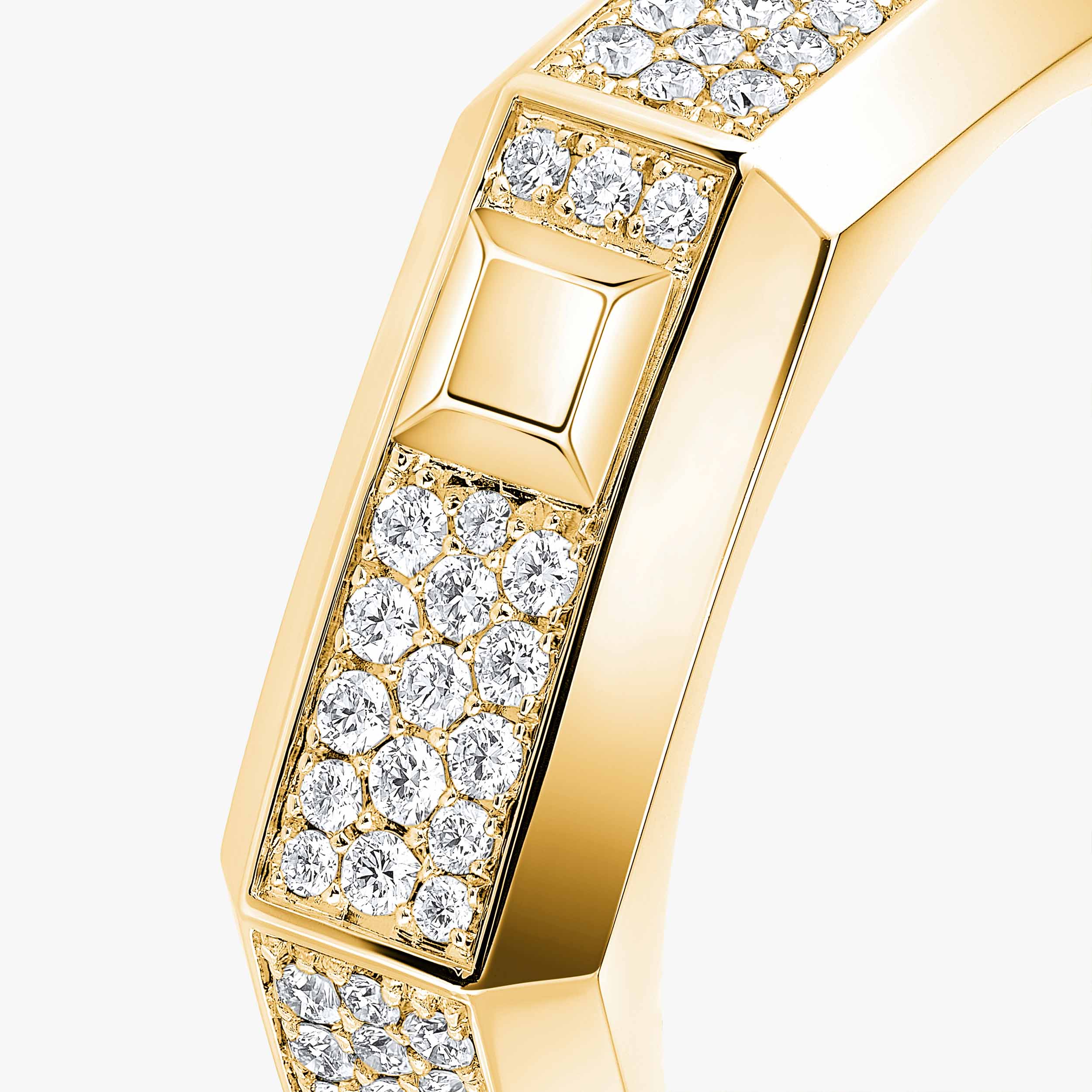 Gioiello in oro giallo Anello Moderniste con pavé MM Messika