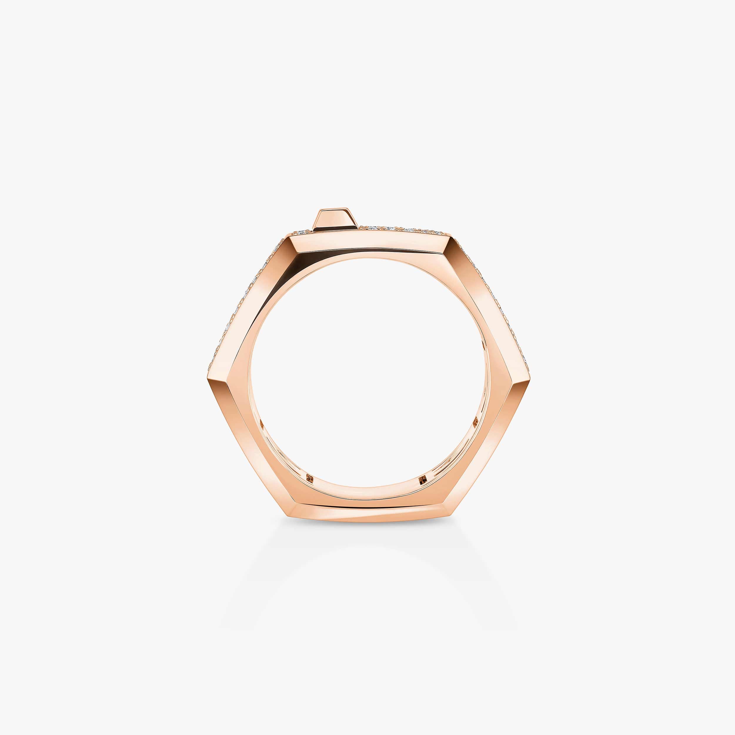 Gioiello in oro rosa Anello Moderniste con pavé MM Messika