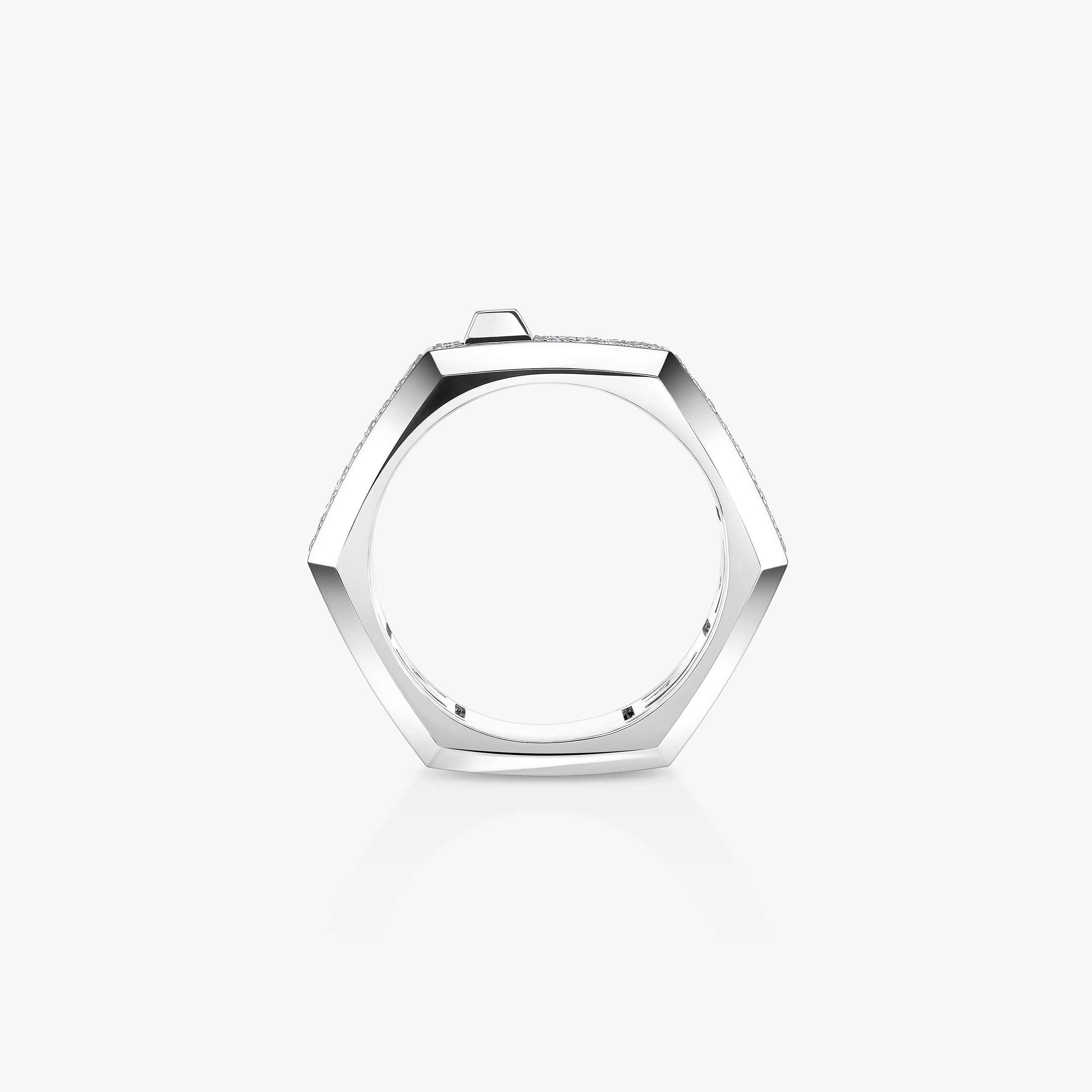 Gioiello in oro bianco Anello Moderniste con pavé MM Messika