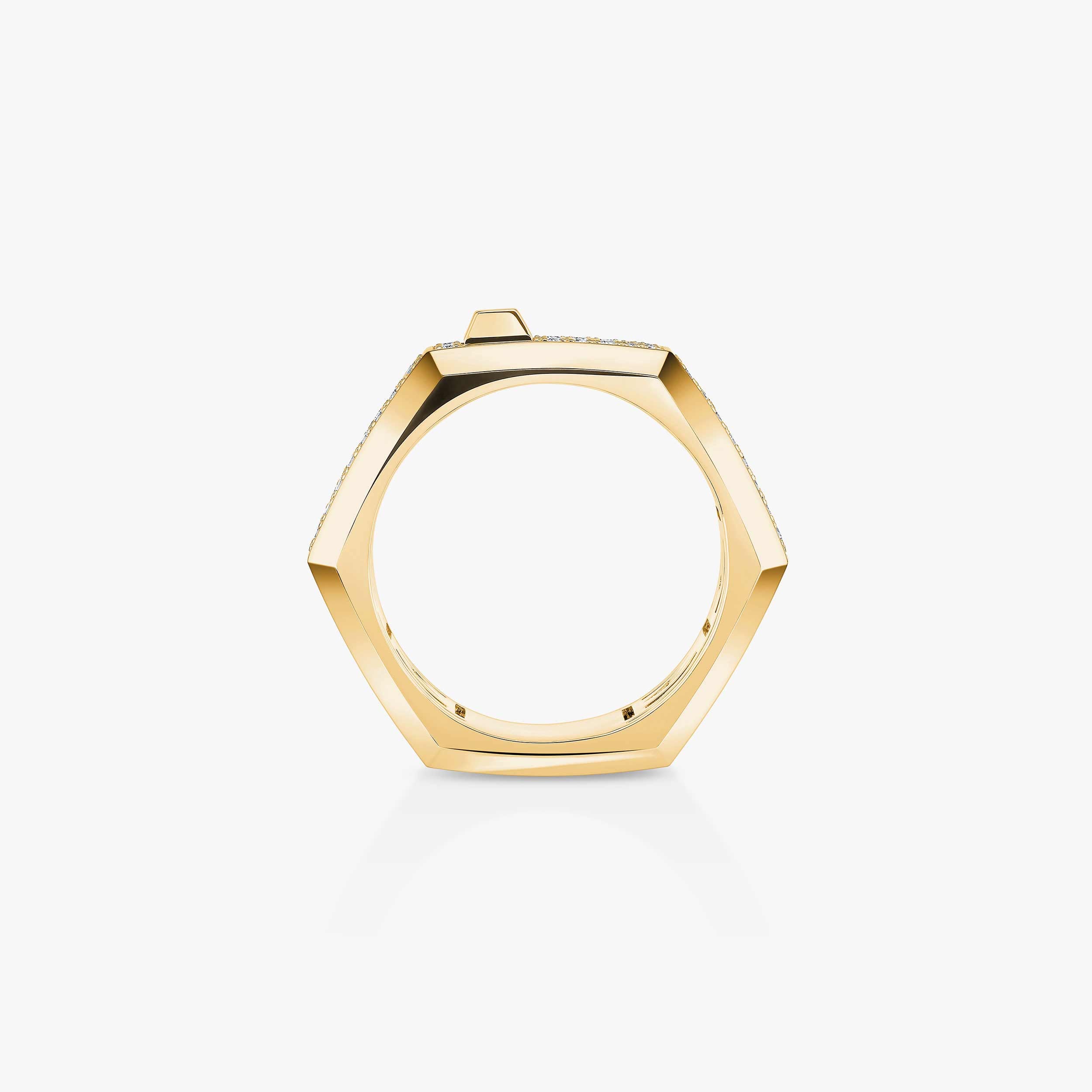 Gioiello in oro giallo Anello Moderniste con pavé MM Messika
