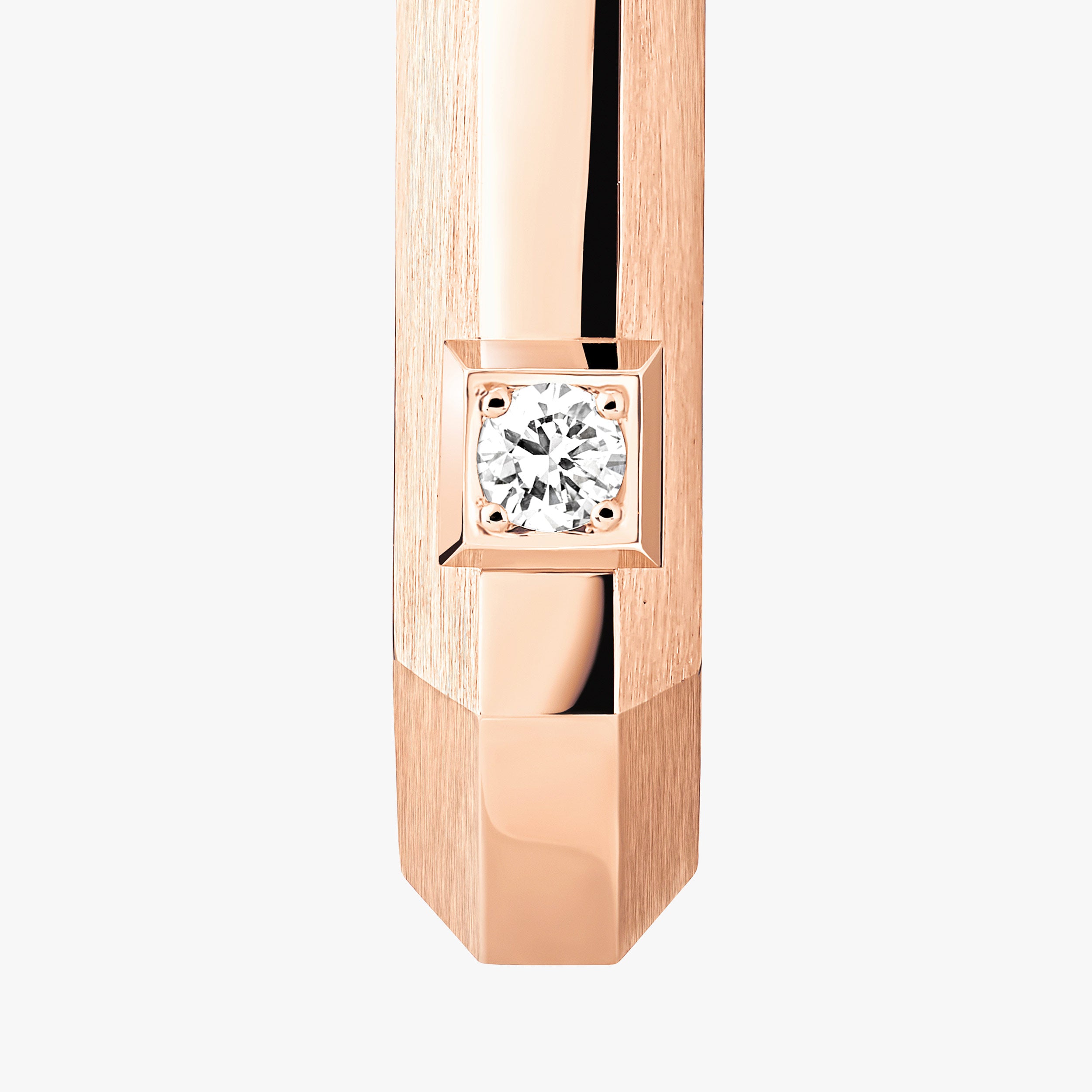Gioiello in oro rosa Mono orecchino a cerchio Moderniste PM Messika
