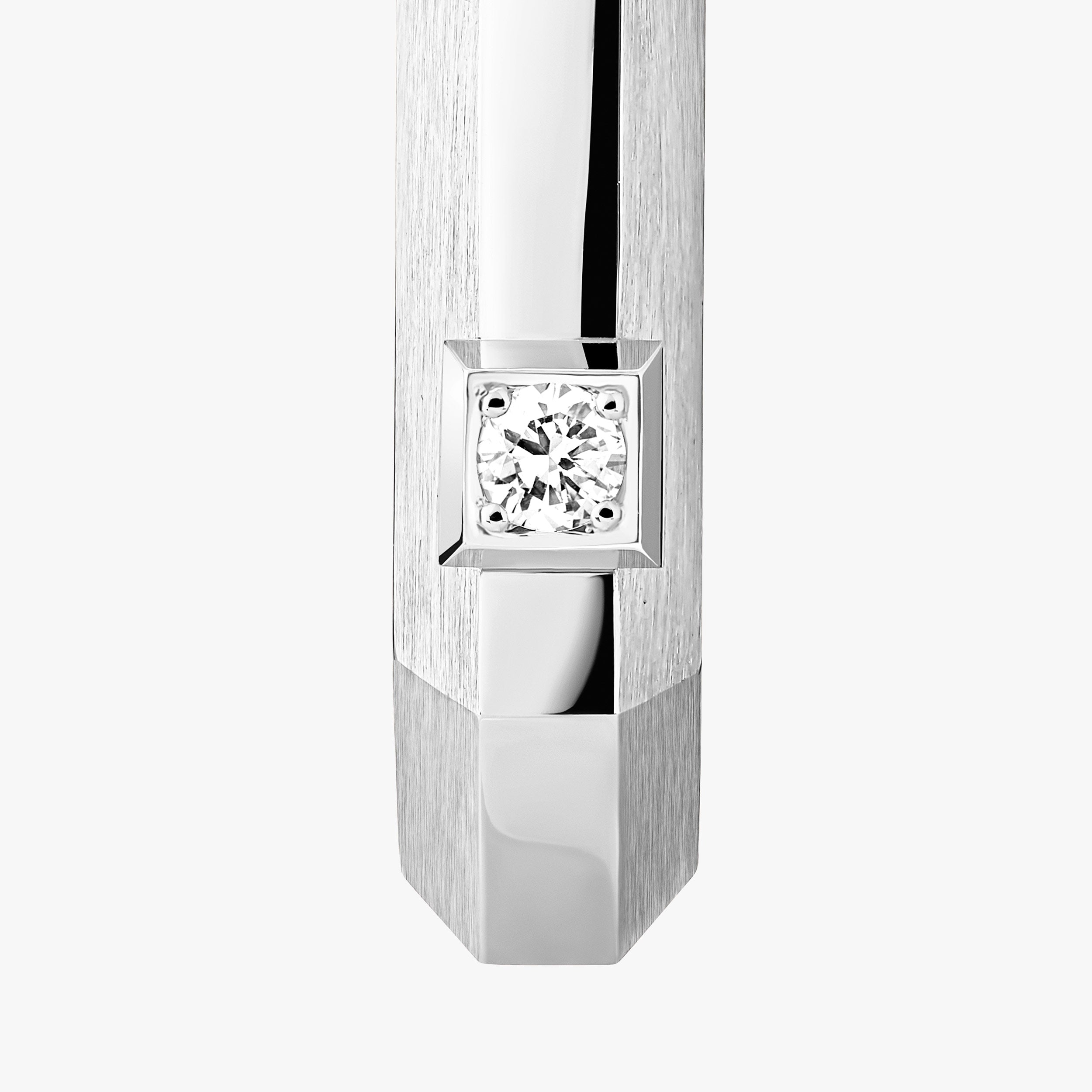 Gioiello in oro bianco Mono orecchino a cerchio Moderniste PM Messika