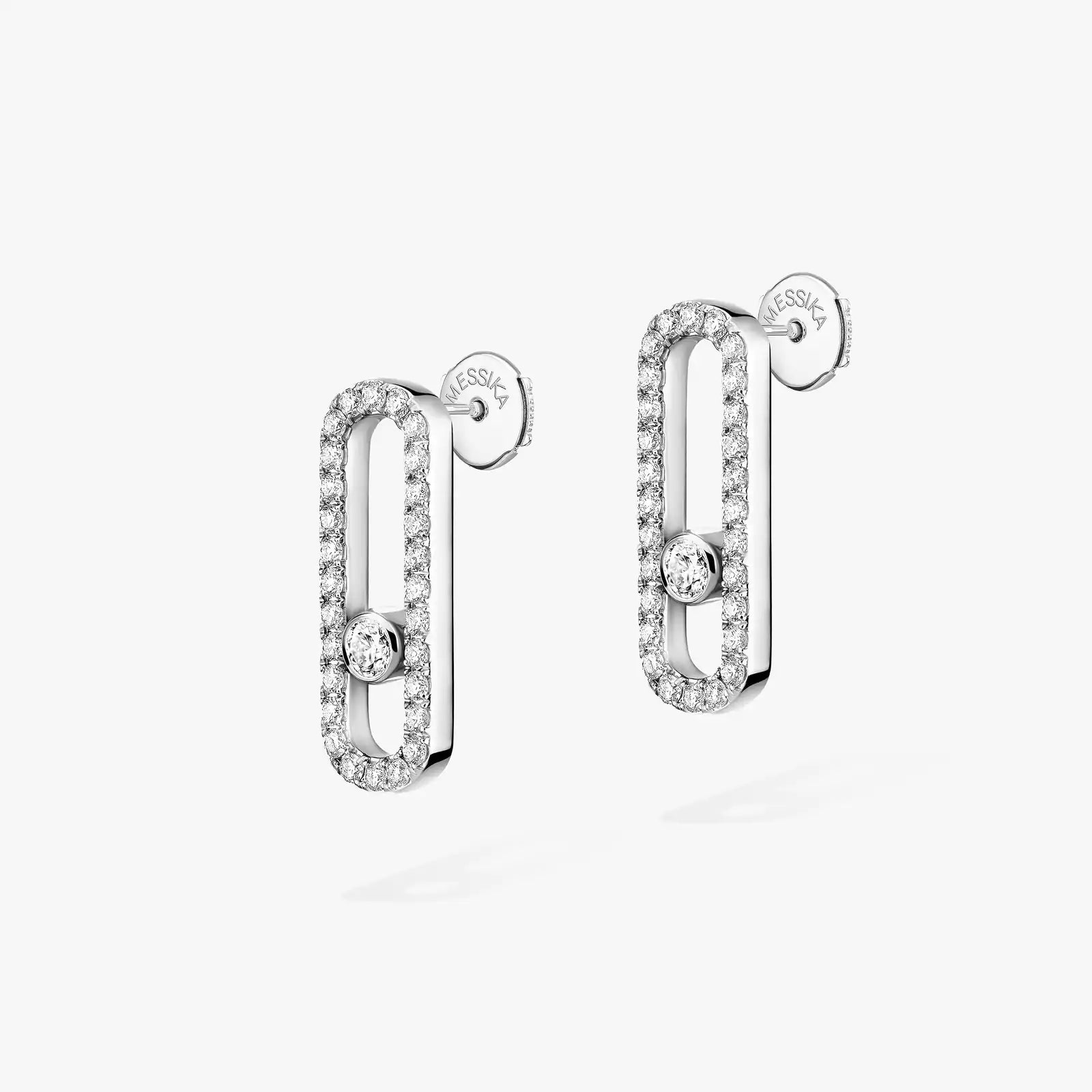 Earrings in white gold Move Uno Diamond Pavé Earrings Messika