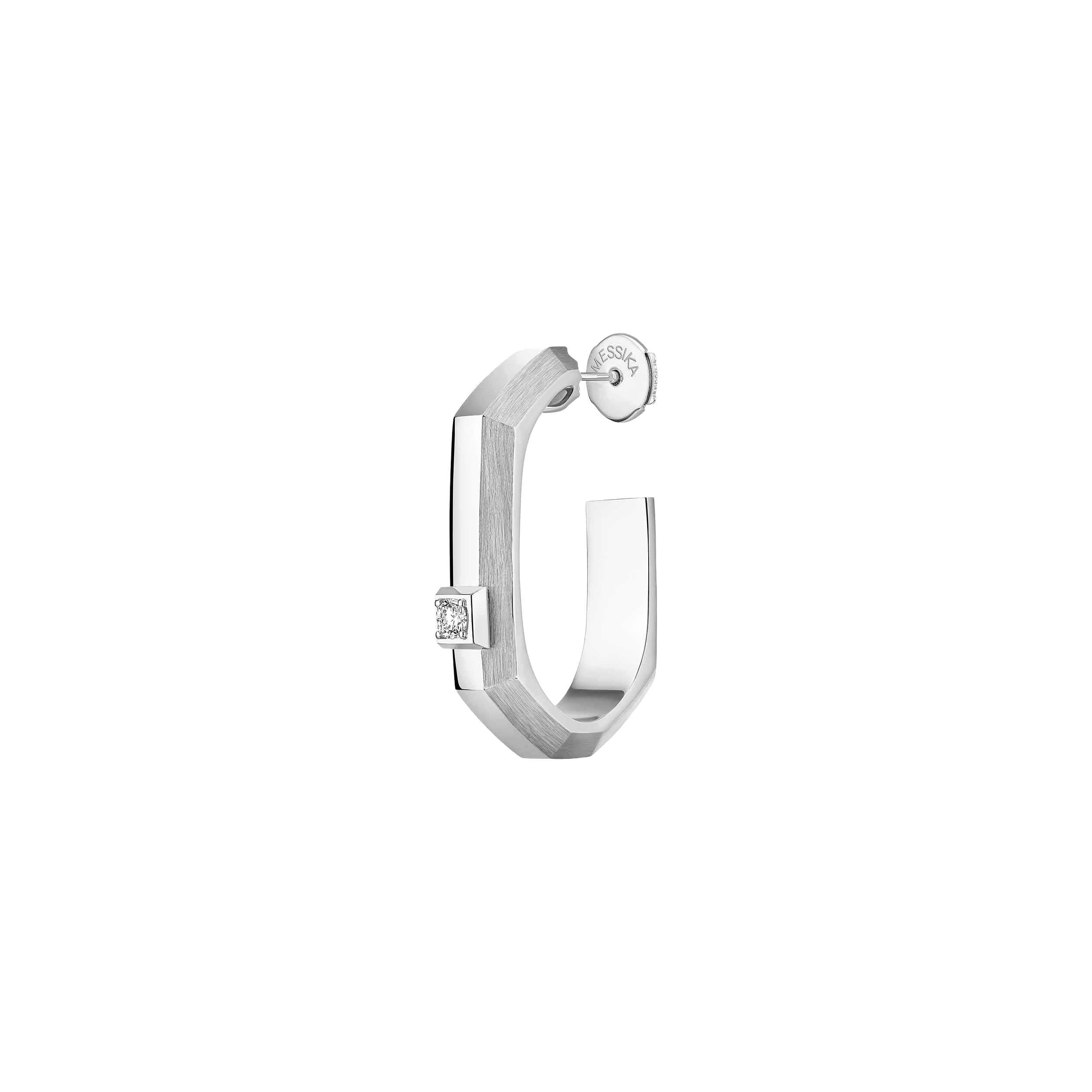 Gioiello in oro bianco Mono orecchino a cerchio Moderniste PM Messika