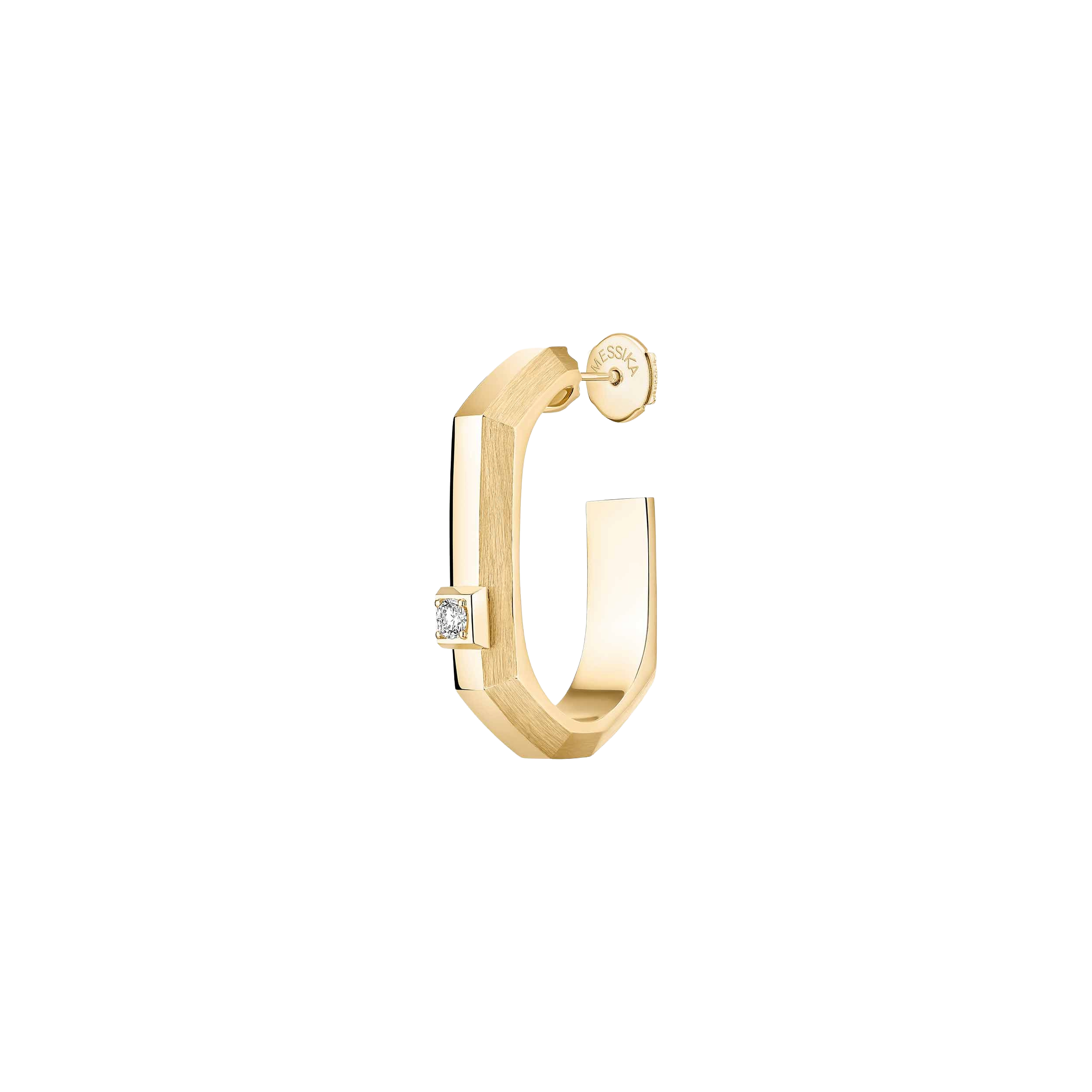 Gioiello in yellow gold Moderniste single hoop earring small Messika
