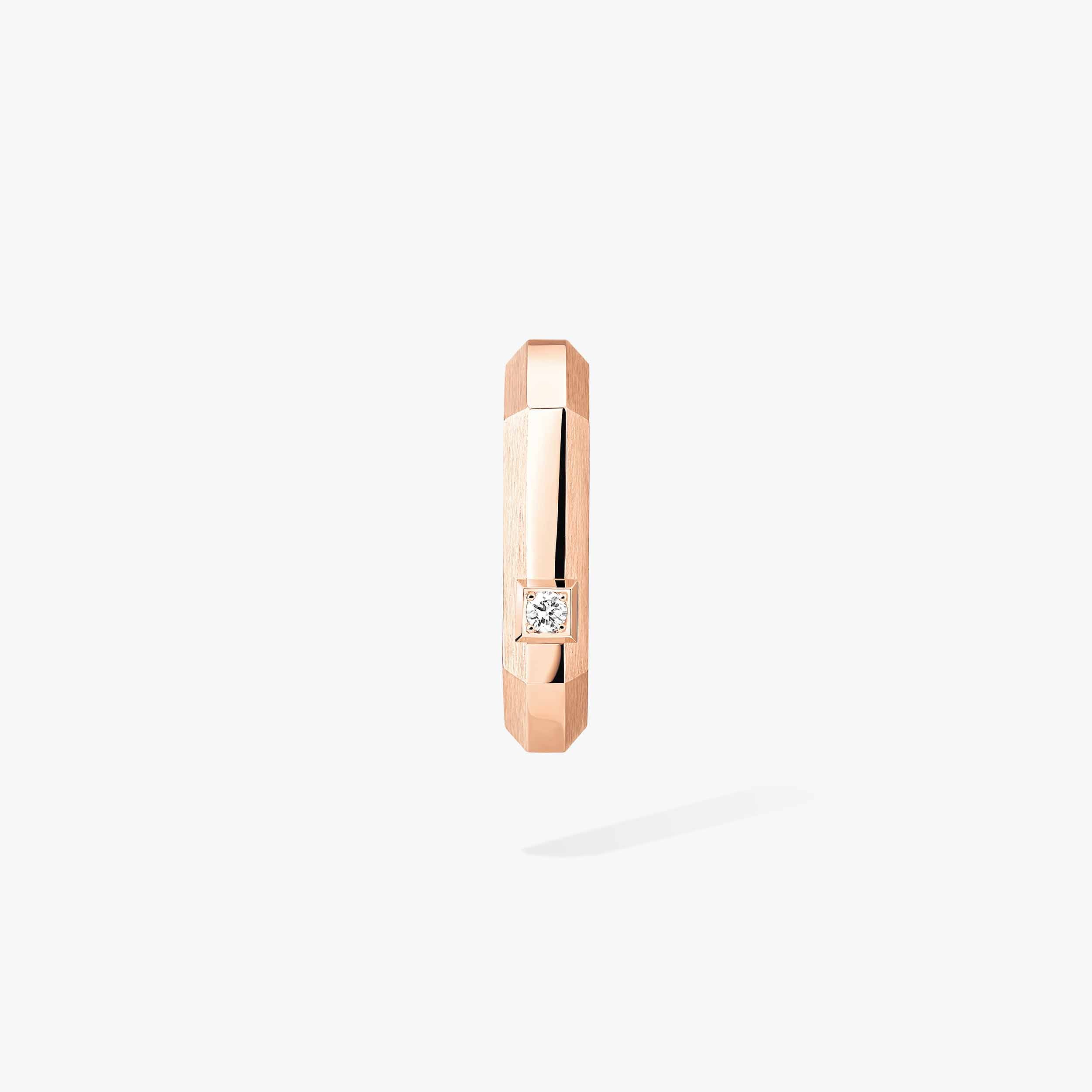 Gioiello in oro rosa Mono orecchino a cerchio Moderniste PM Messika