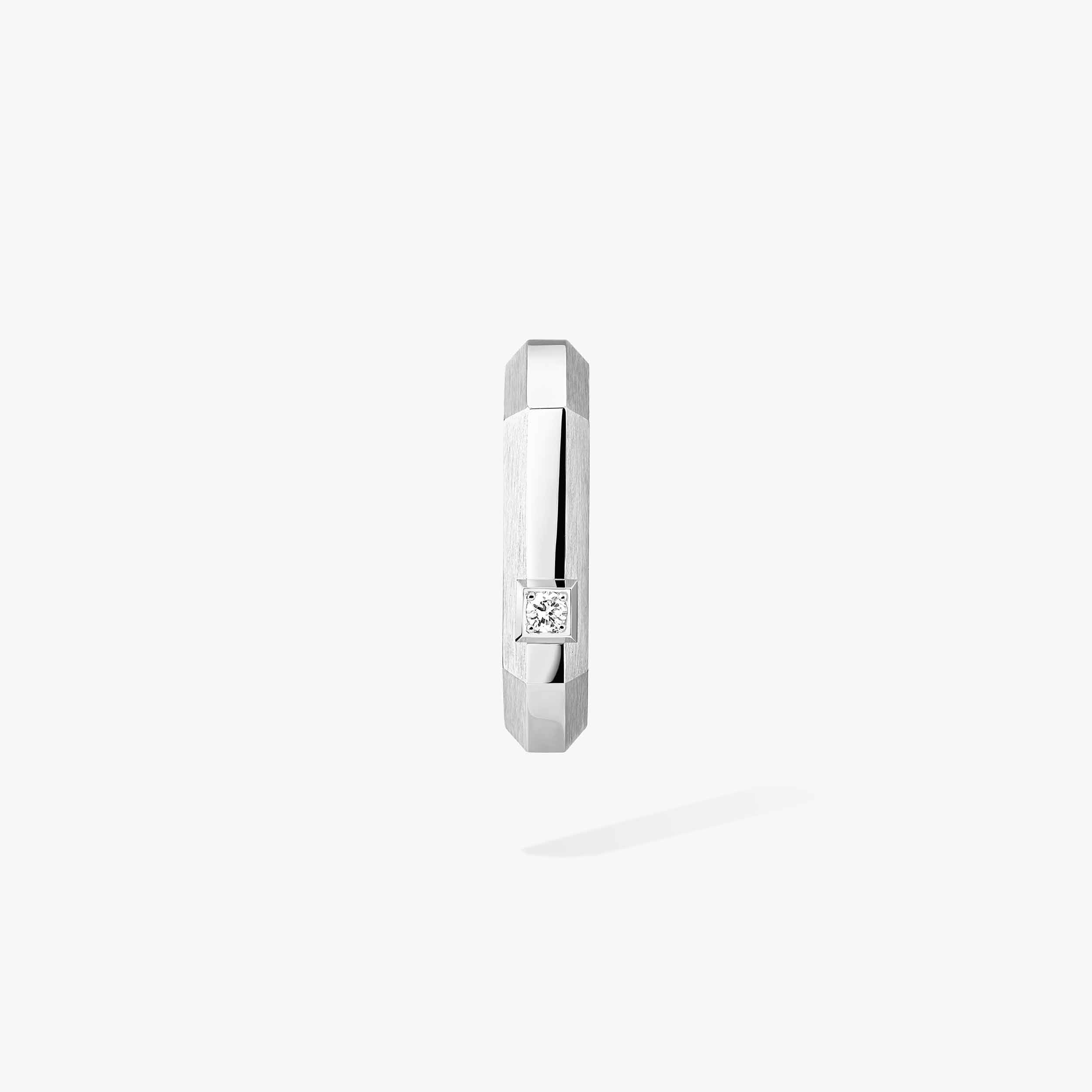 Gioiello in oro bianco Mono orecchino a cerchio Moderniste PM Messika
