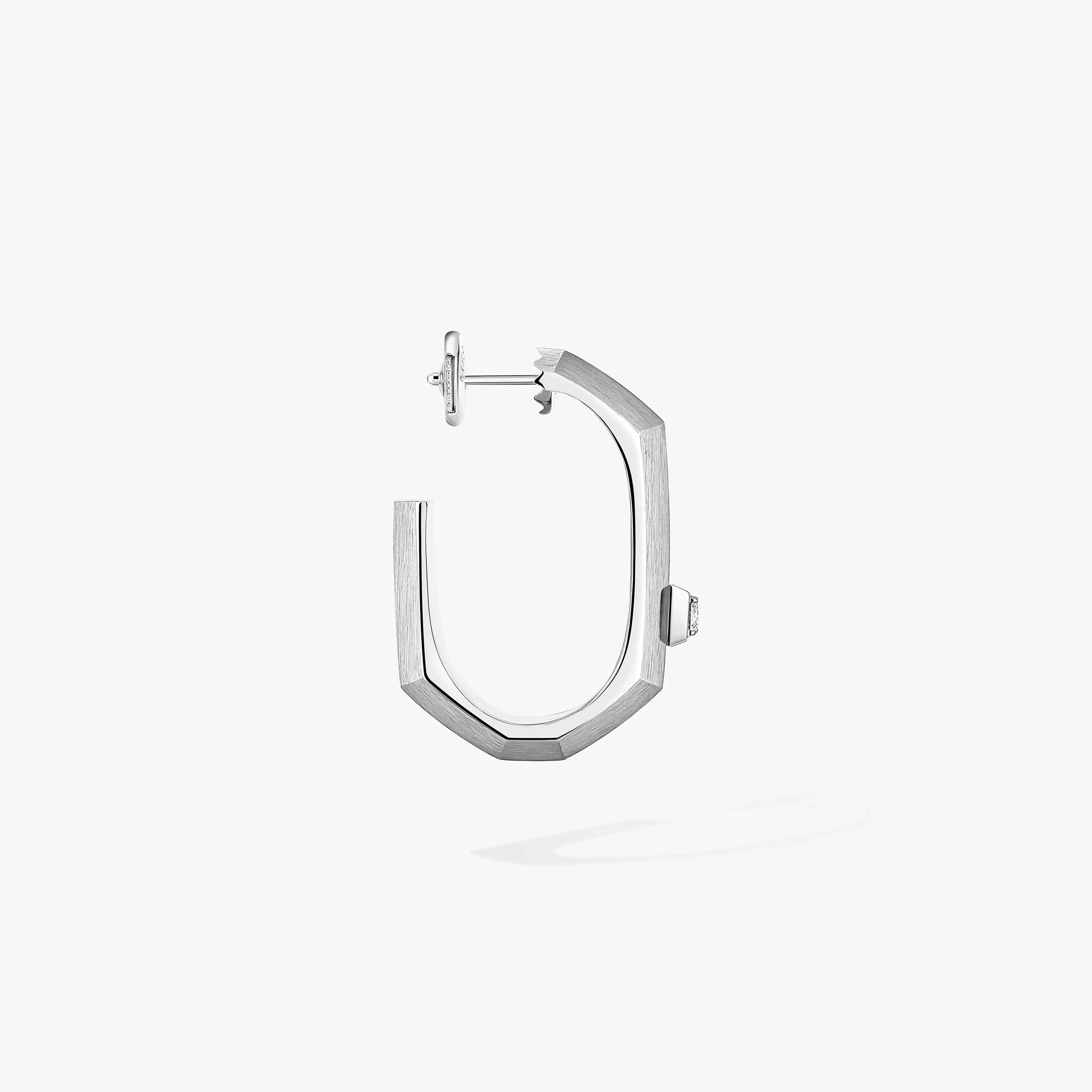 Gioiello in oro bianco Mono orecchino a cerchio Moderniste PM Messika