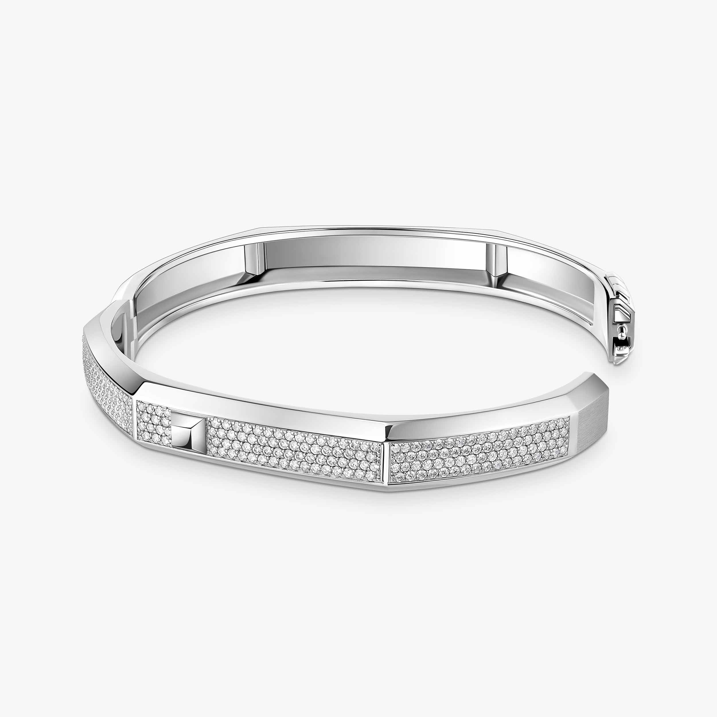 Gioiello in oro bianco Bracciale Moderniste con pavé MM Messika