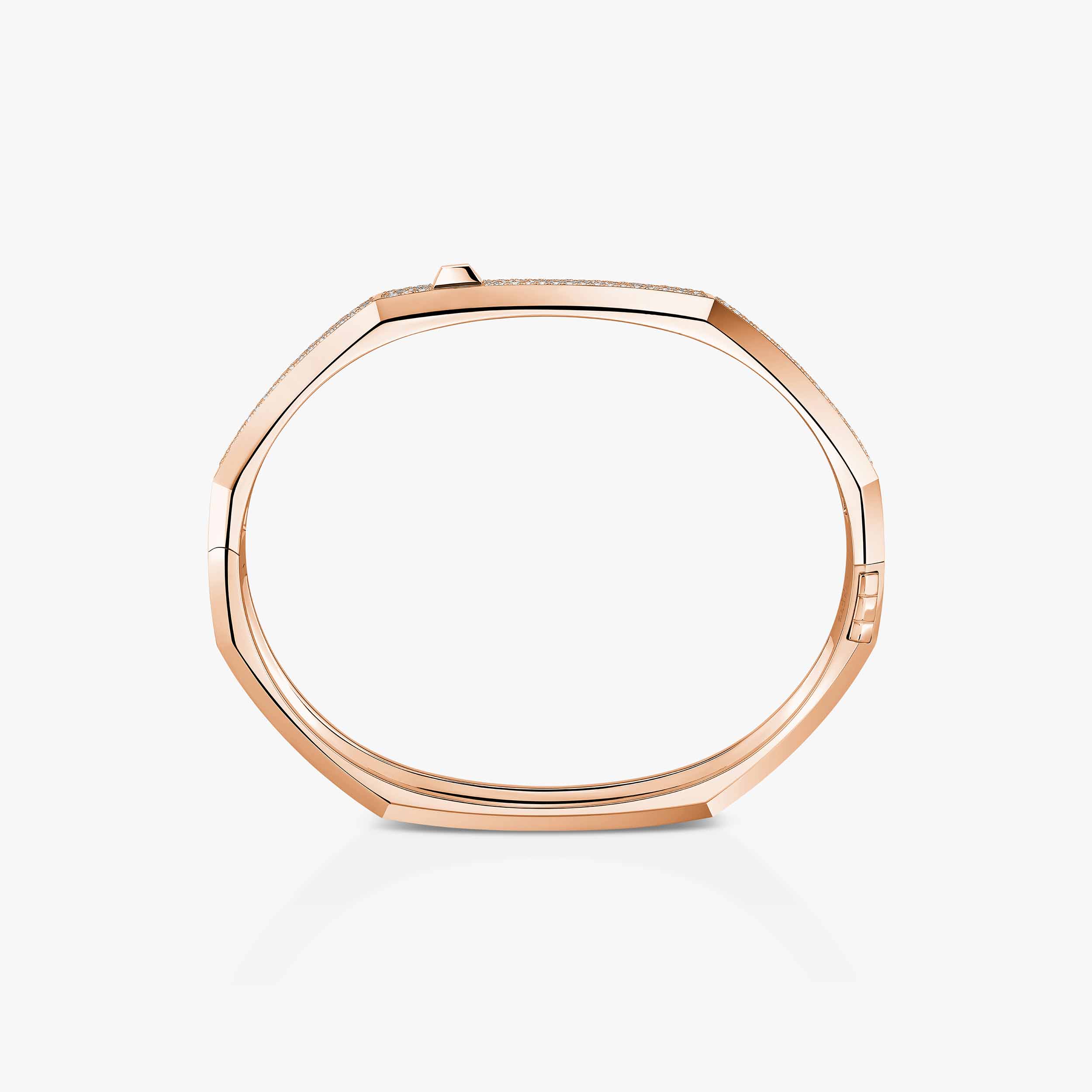 Bracelet in rose gold Moderniste pavé bracelet medium Messika