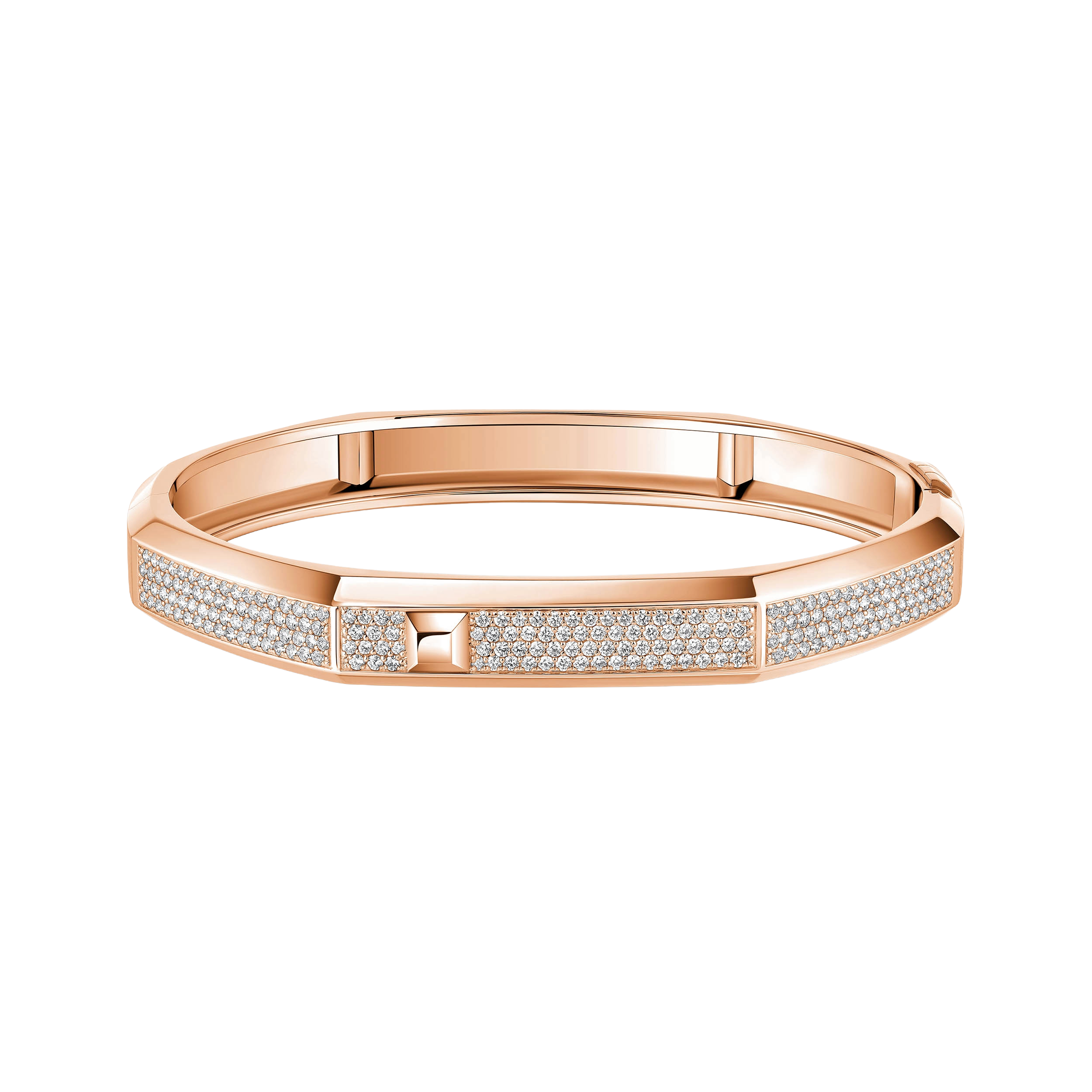 Gioiello in oro rosa Bracciale Moderniste con pavé MM Messika