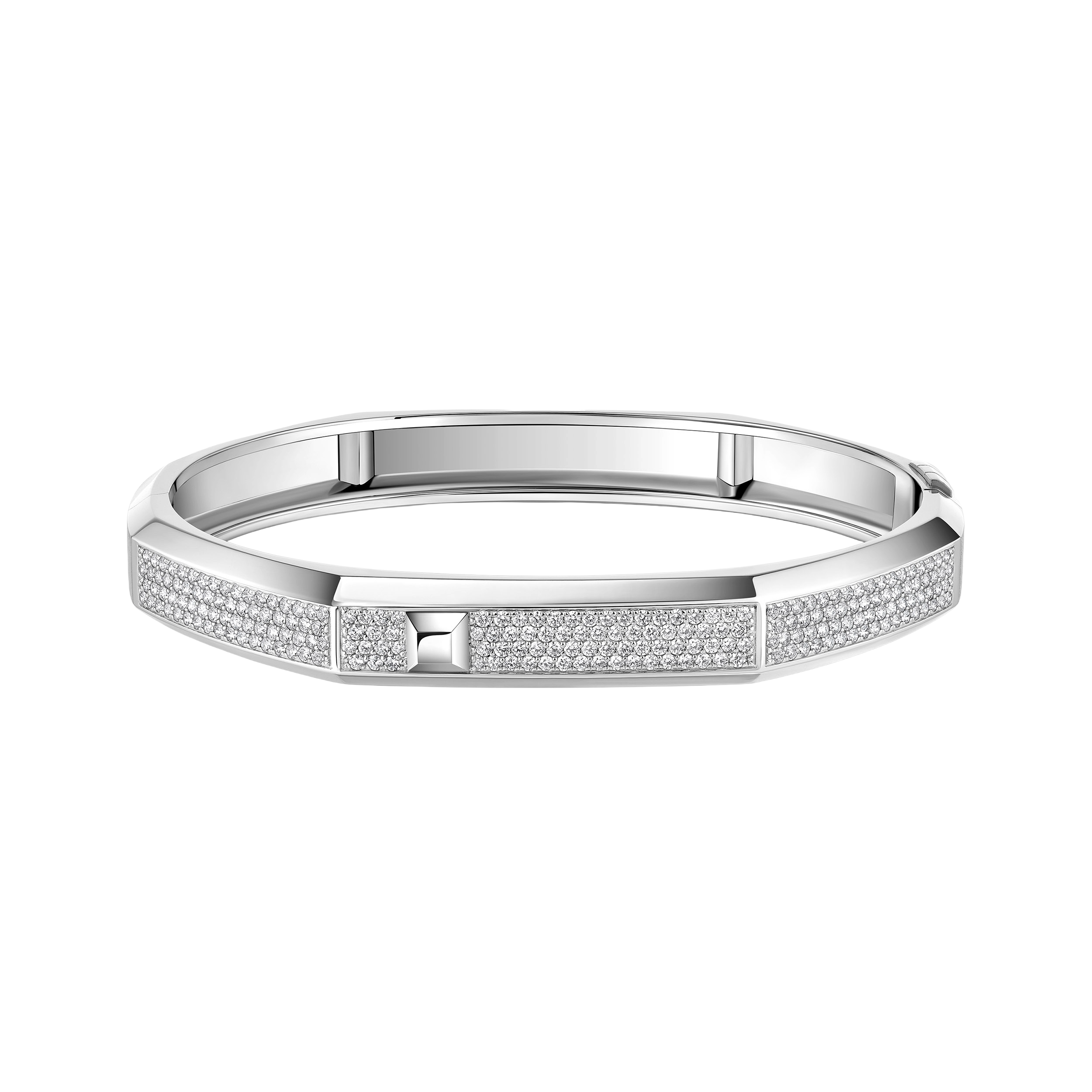 Bracelet in white gold Moderniste pavé bracelet medium Messika