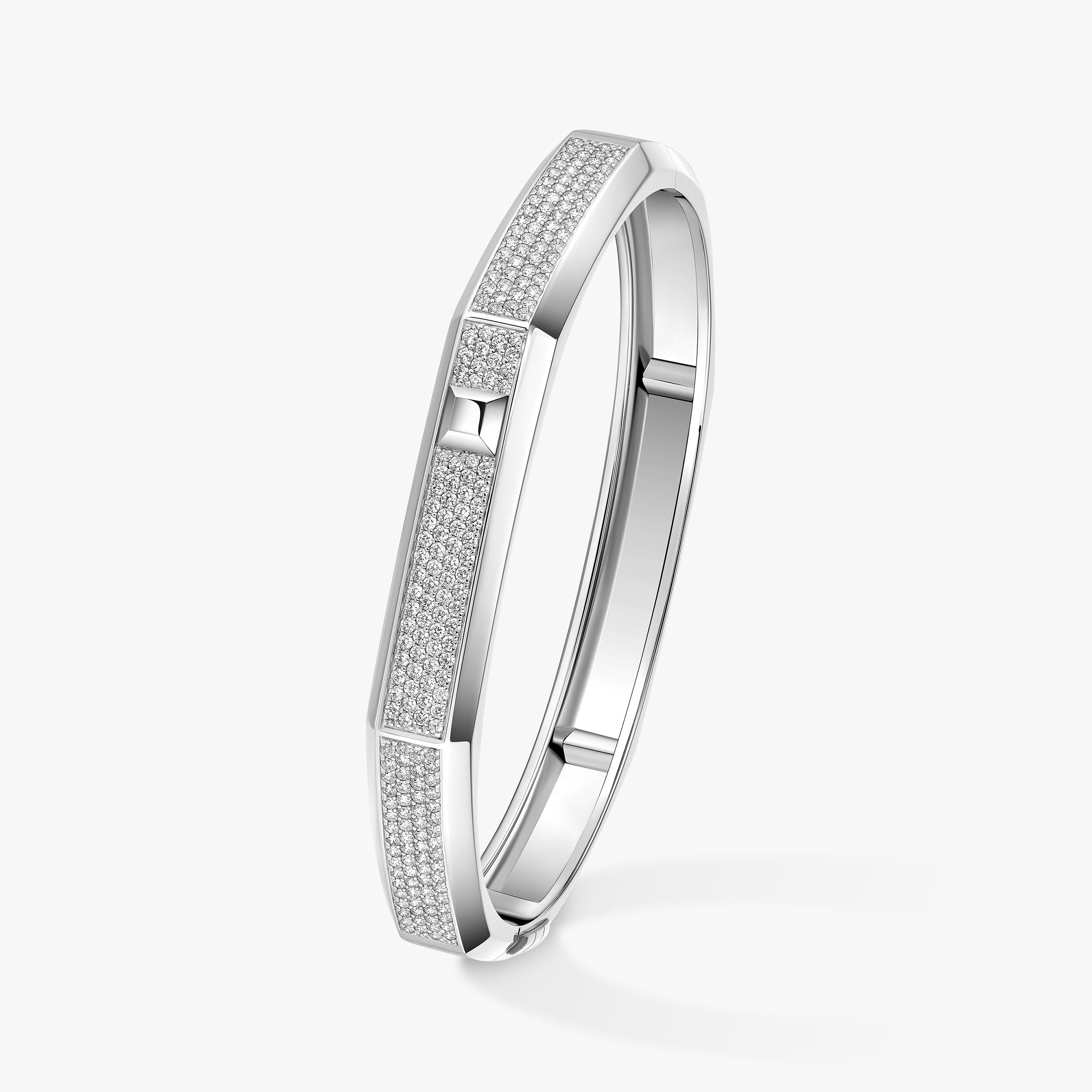 Gioiello in oro bianco Bracciale Moderniste con pavé MM Messika
