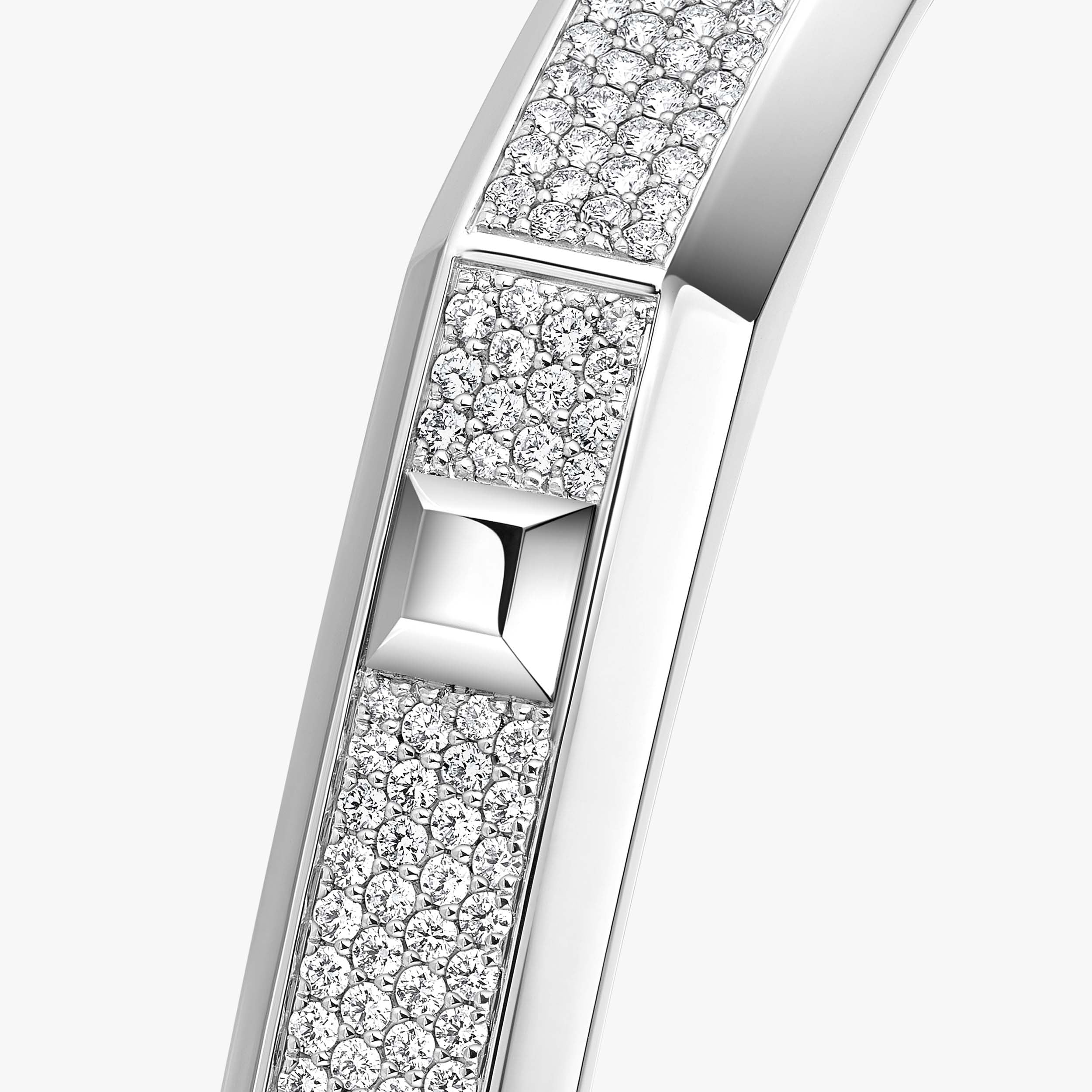 Gioiello in oro bianco Bracciale Moderniste con pavé MM Messika