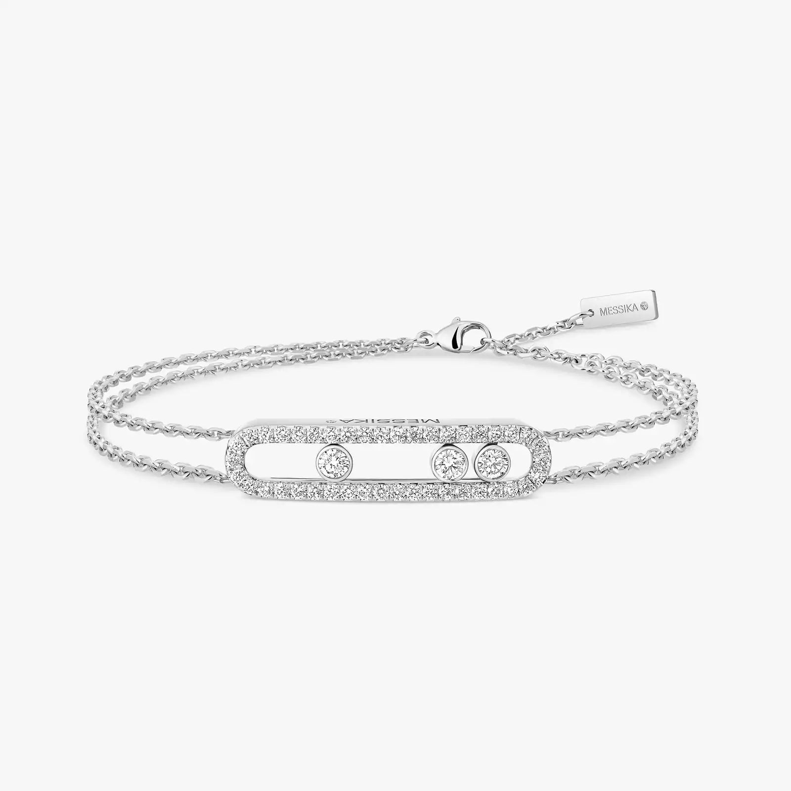 Bracelet in white gold Move Classique Pavé Messika