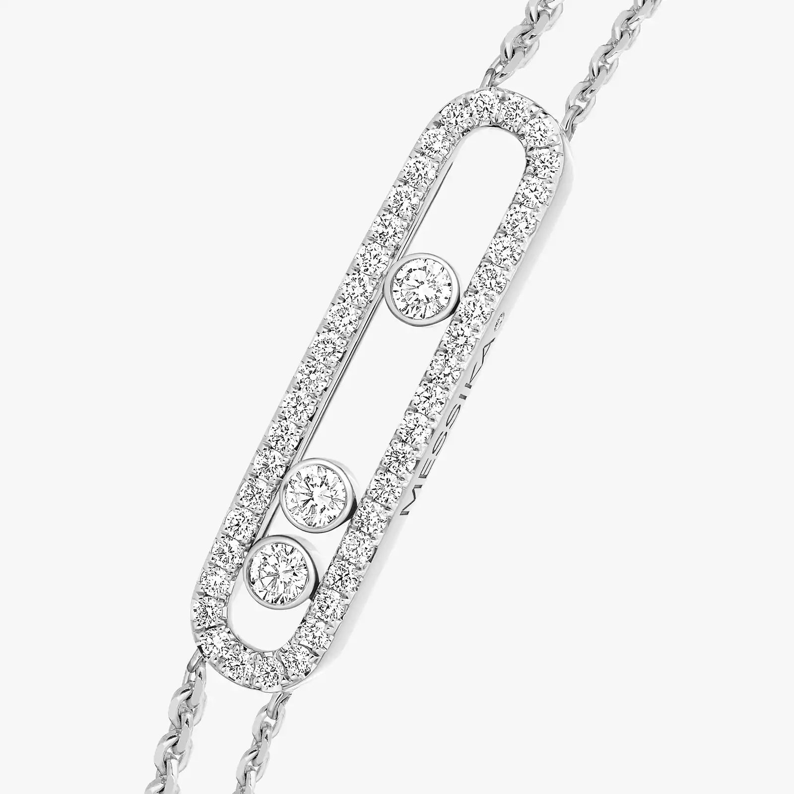 Bracelet in white gold Move Classique Pavé Messika