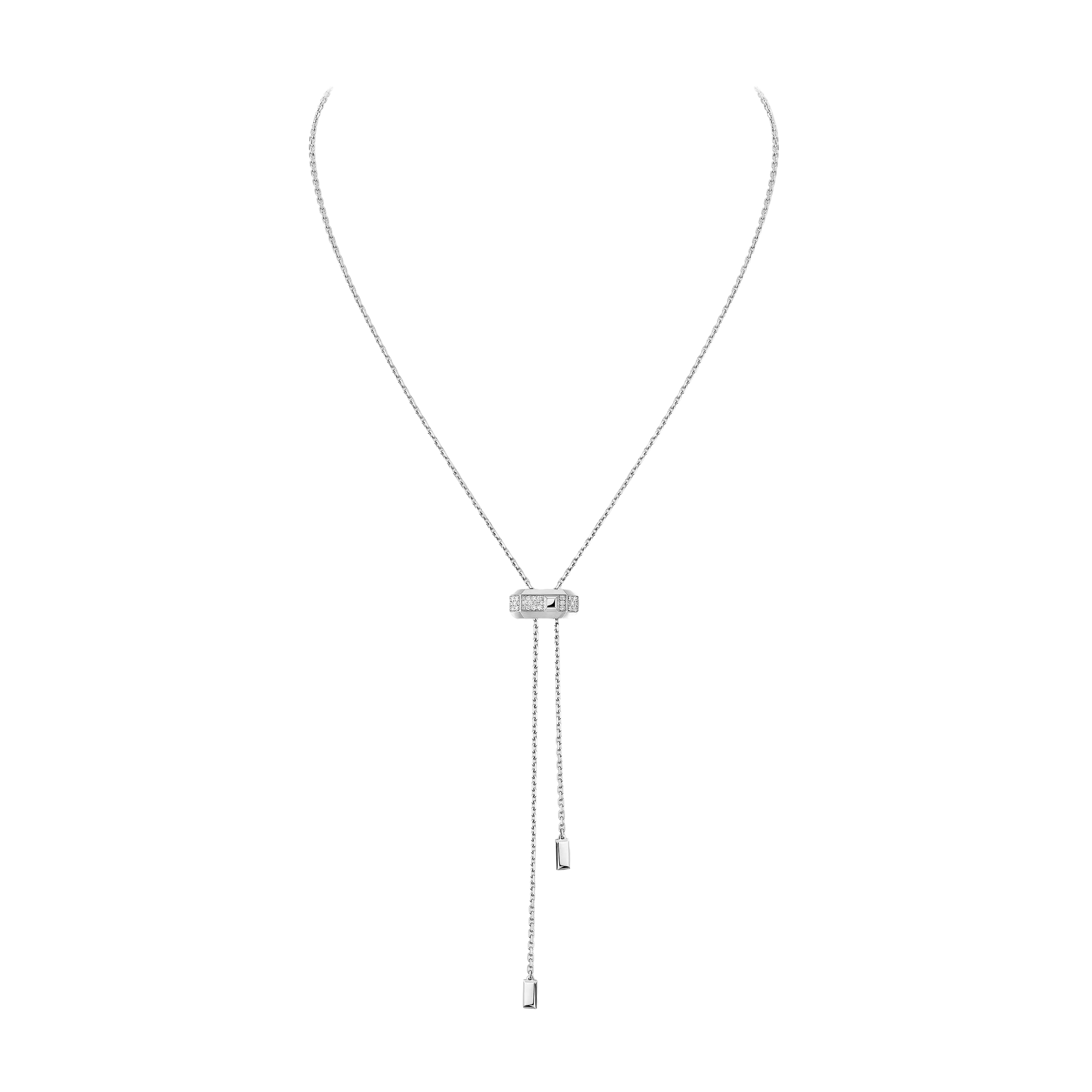 Gioiello in white gold Moderniste tie necklace Messika