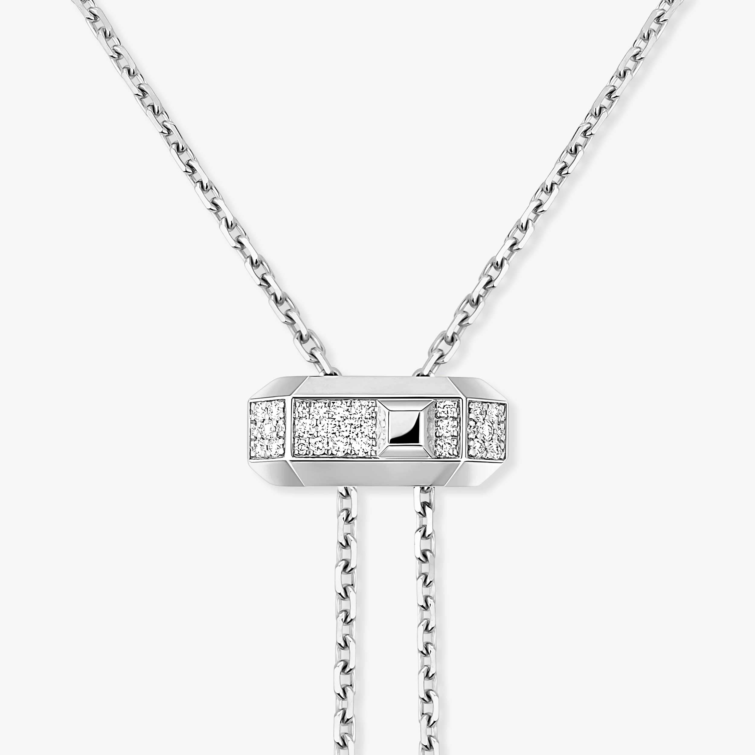 Gioiello in oro bianco Collana Moderniste cravatta Messika