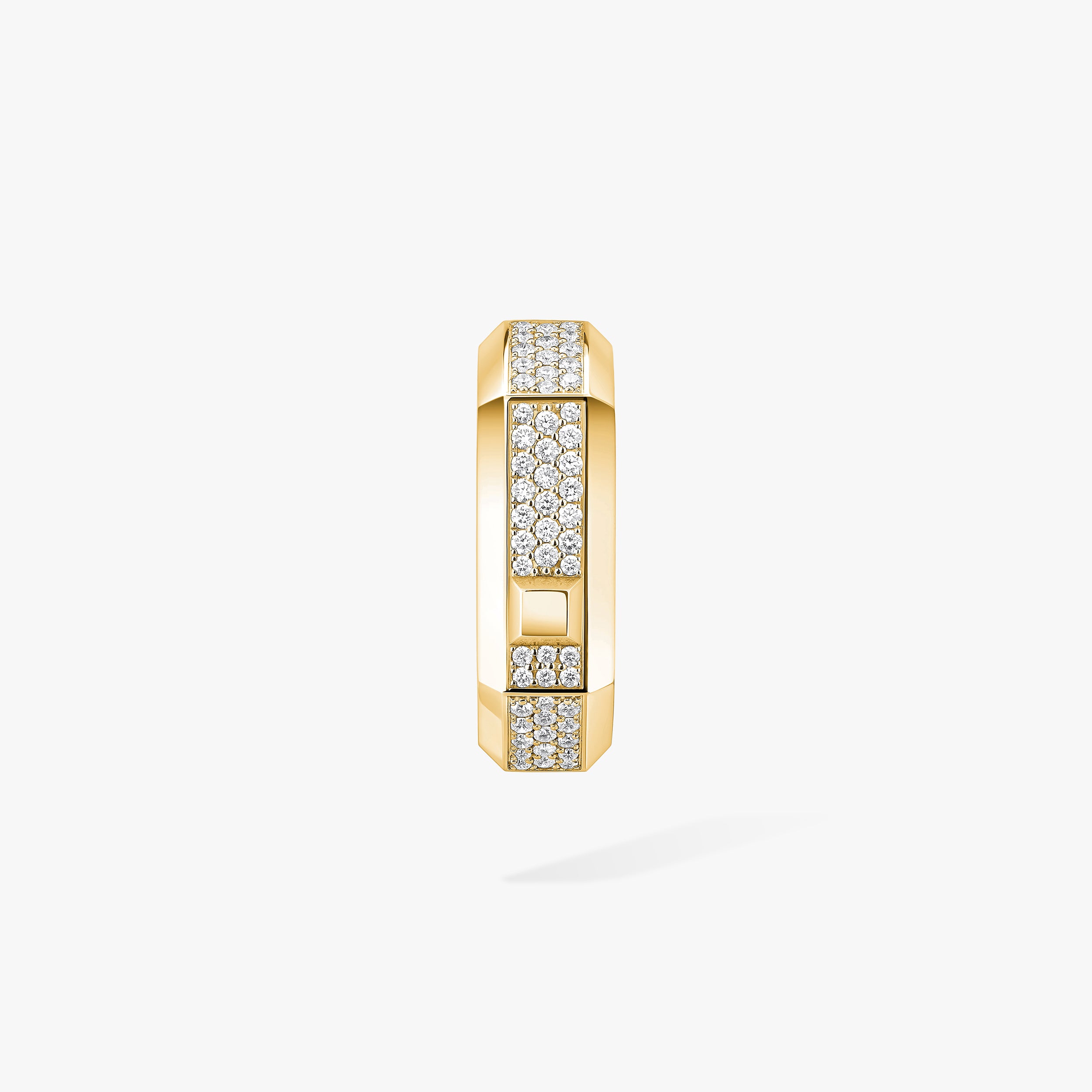 Gioiello in oro giallo Mono orecchino a cerchio Moderniste con pavé MM Messika