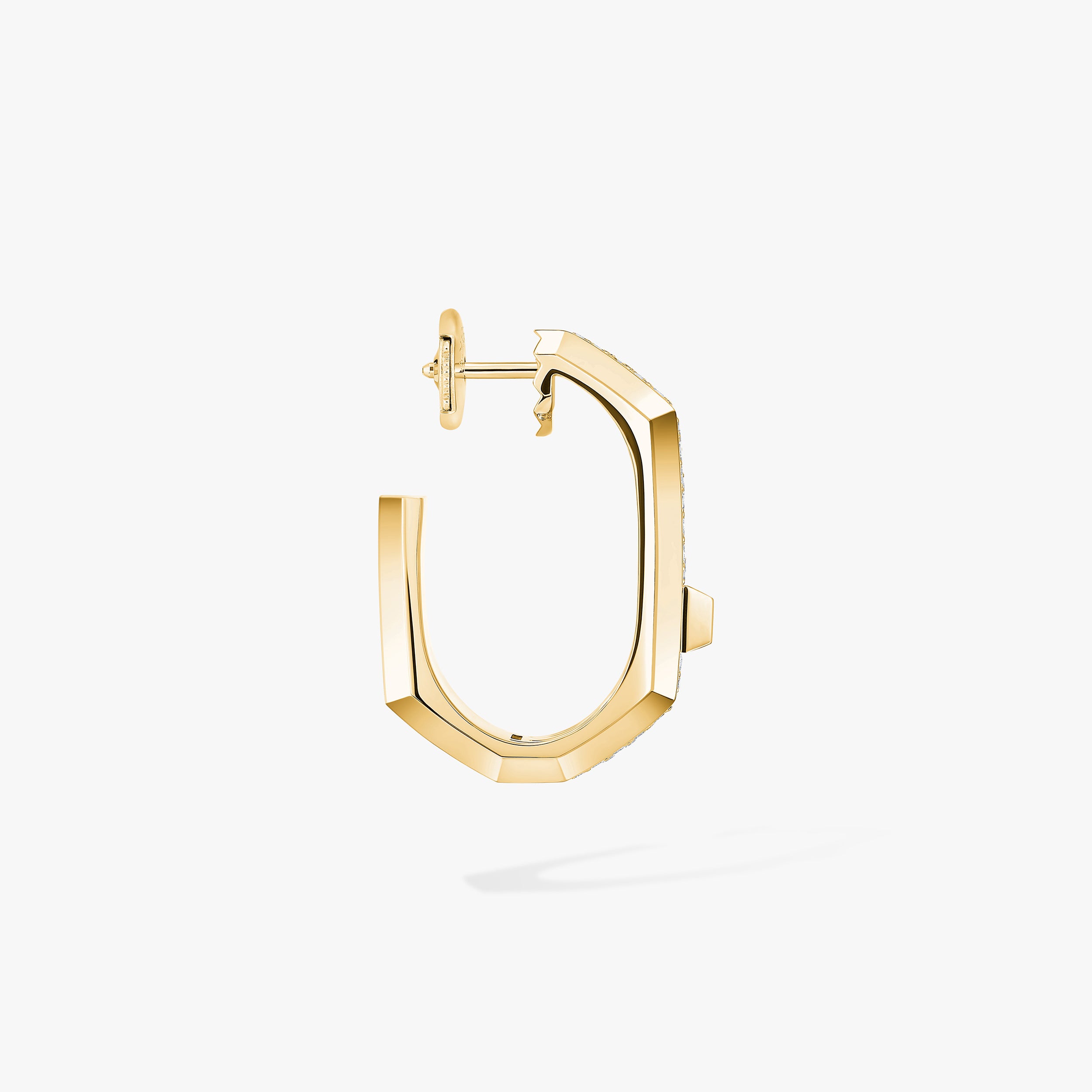 Gioiello in oro giallo Mono orecchino a cerchio Moderniste con pavé MM Messika