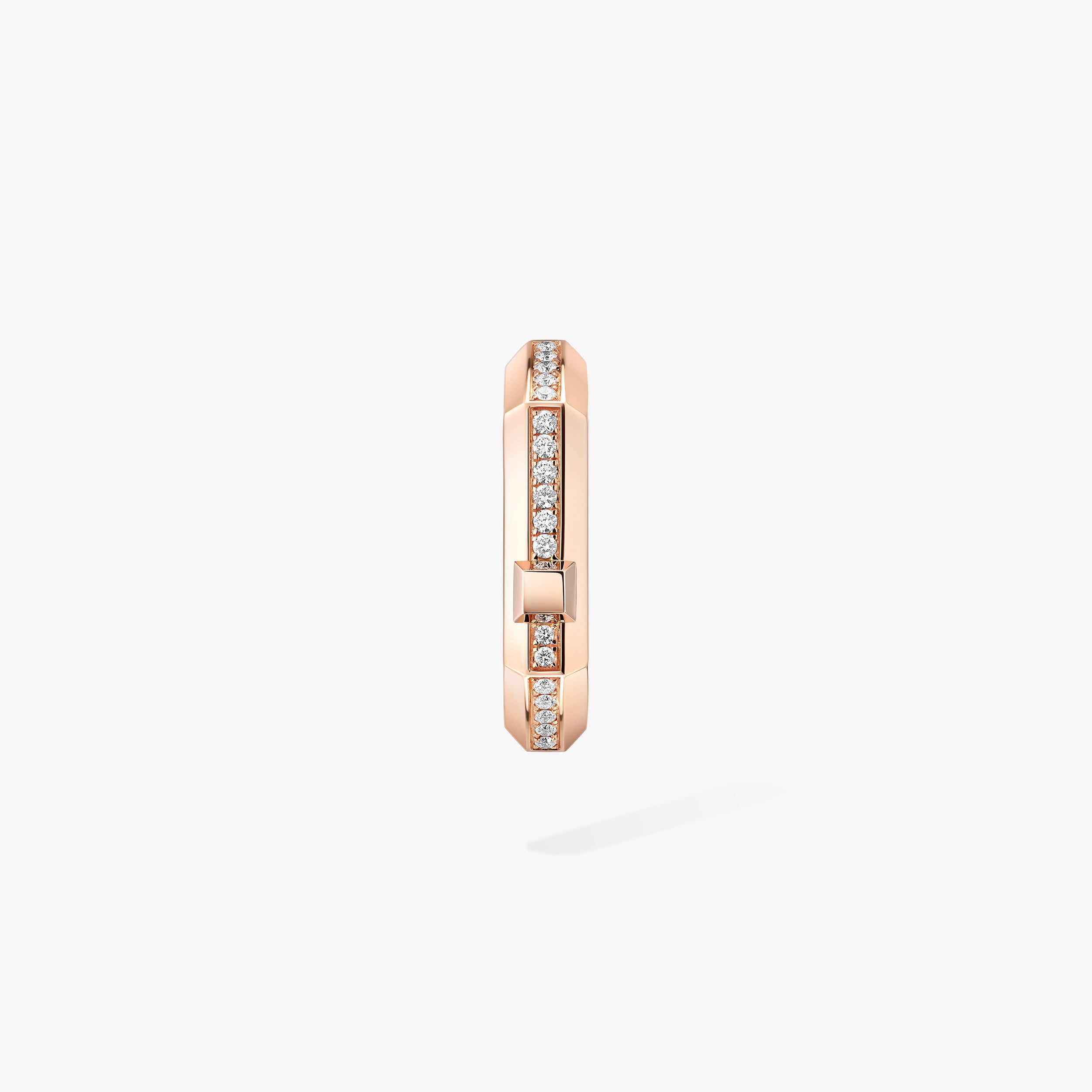 Gioiello in oro rosa Mono orecchino a cerchio Moderniste con pavé PM Messika
