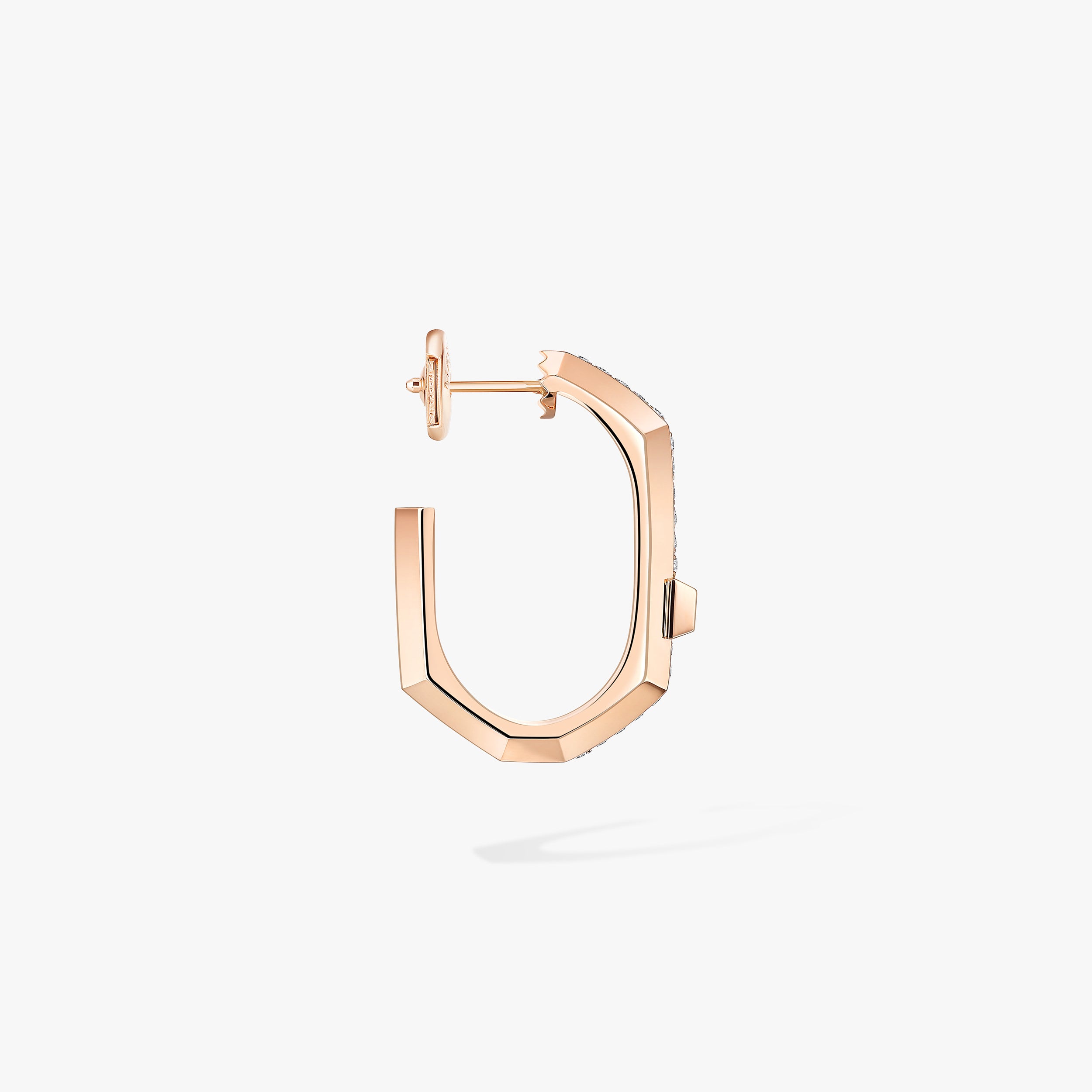 Gioiello in oro rosa Mono orecchino a cerchio Moderniste con pavé PM Messika