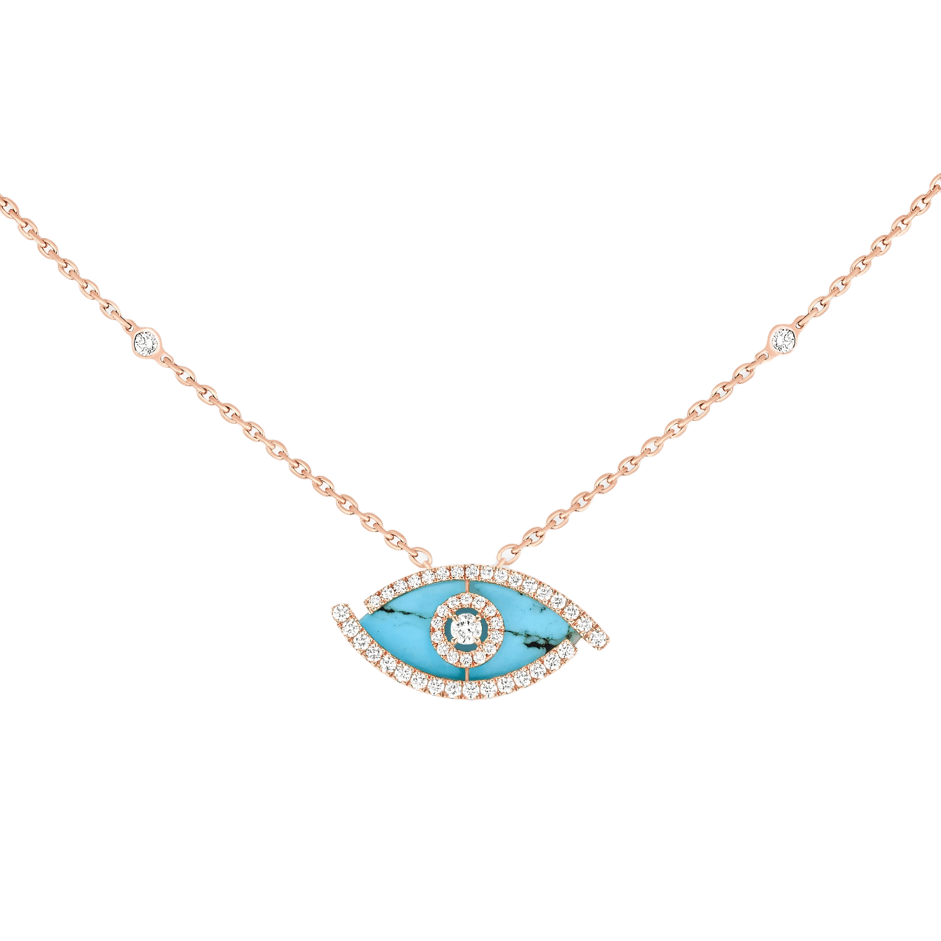 Gioiello in oro rosa Collana Lucky Eye Turquoise Messika