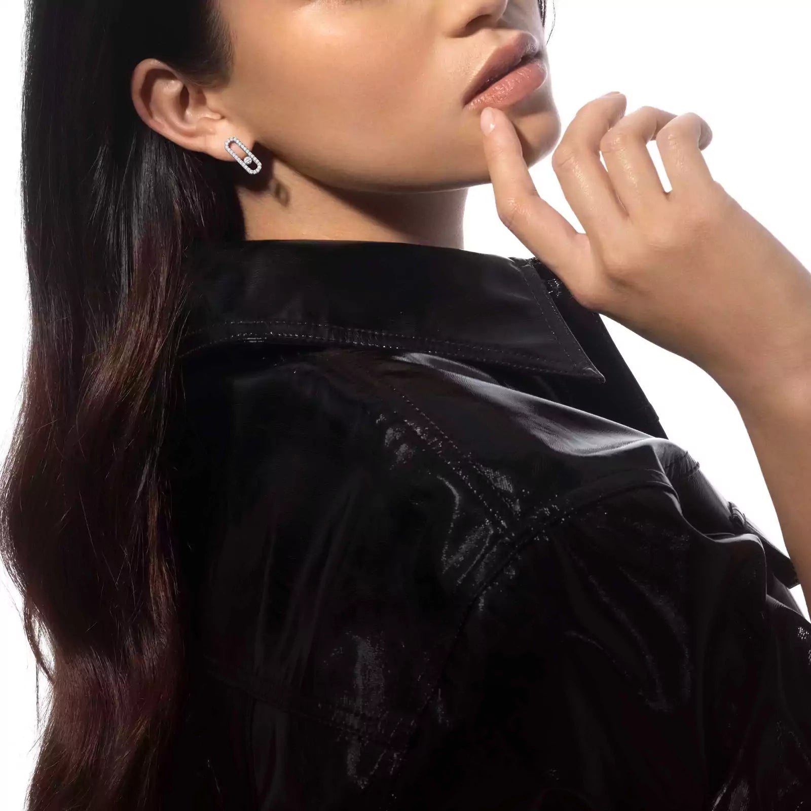 Gioiello in oro bianco Move Uno con pavé Messika