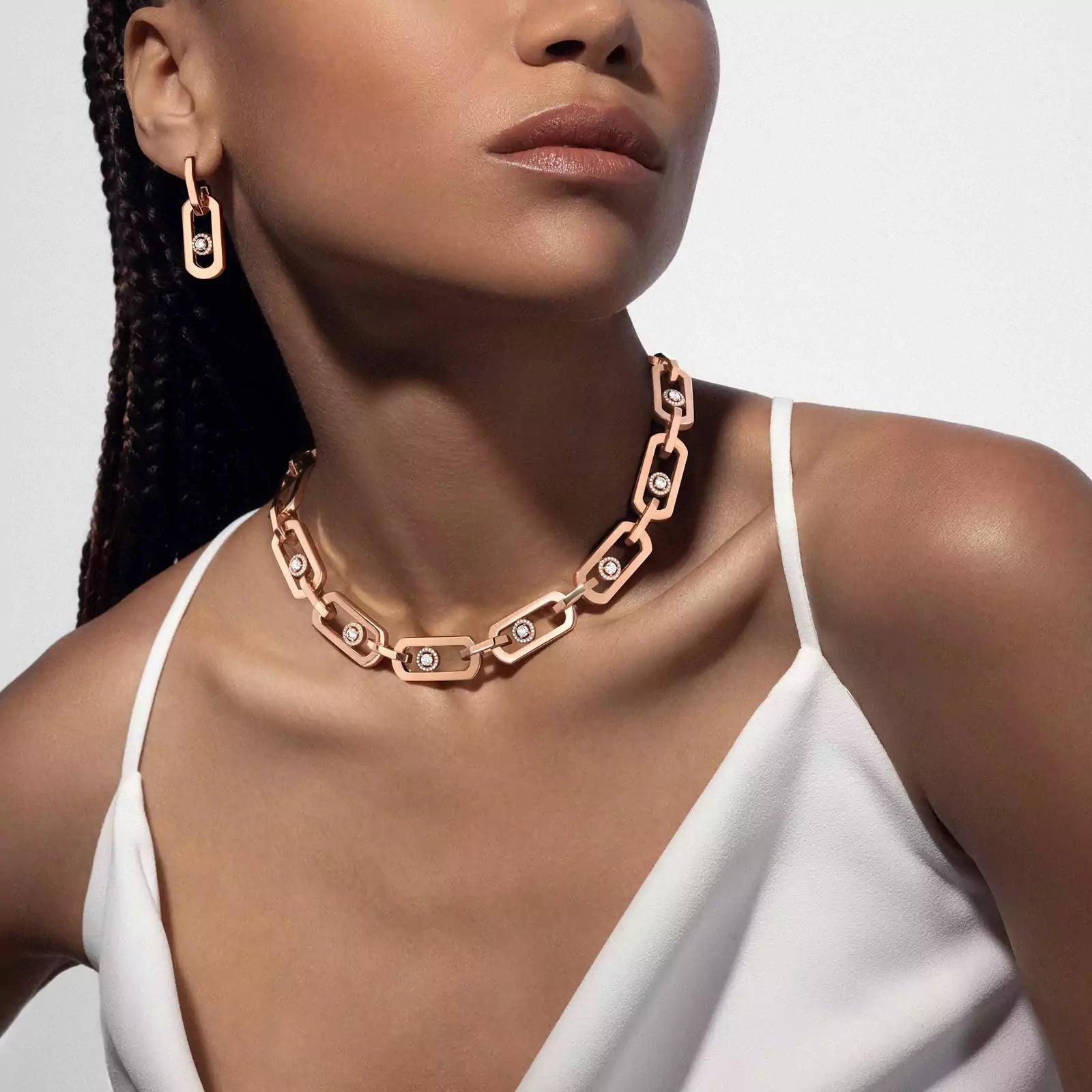 Earrings in rose gold So Move XL pendant earrings  Messika