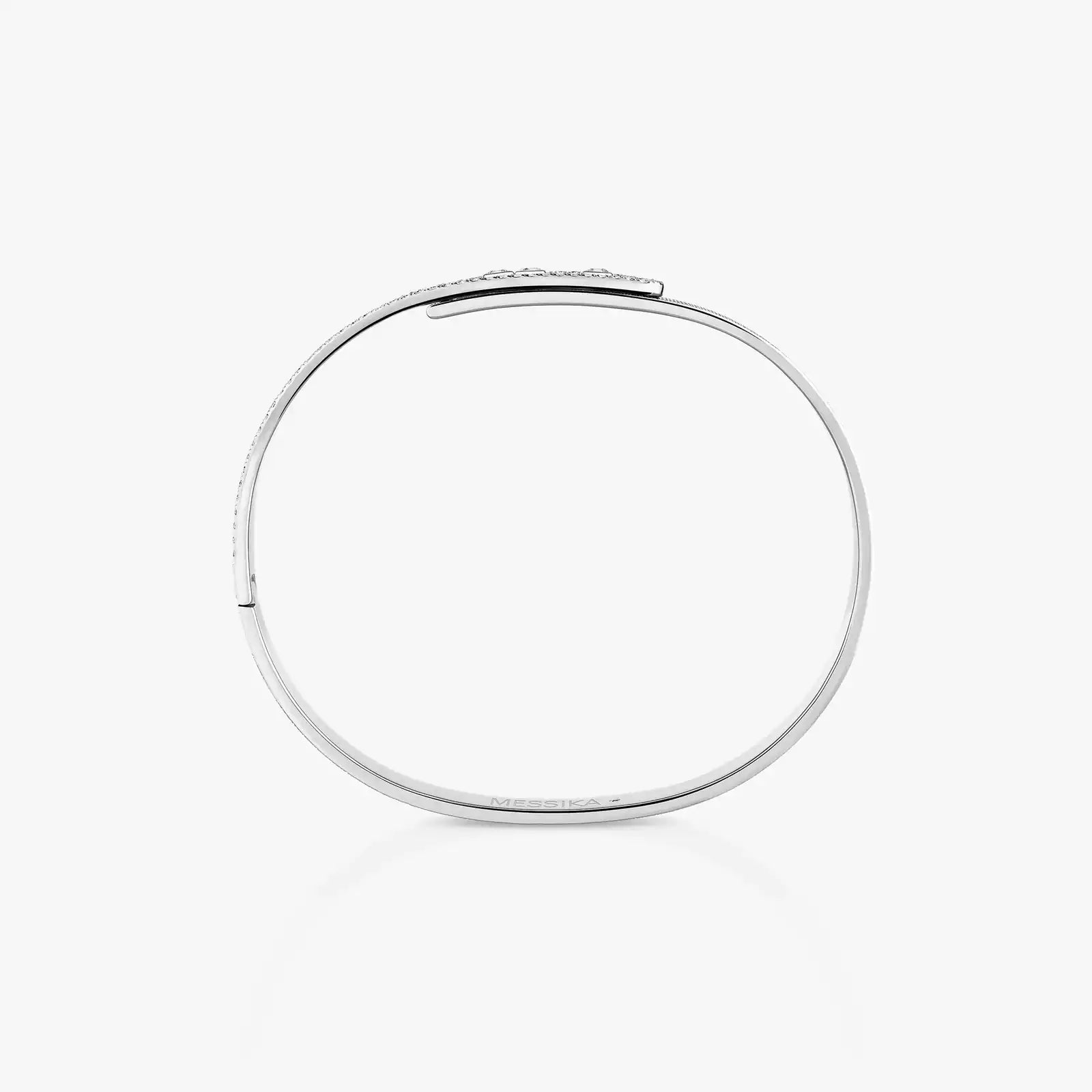 Bracelet in white gold Move Noa Ciselé Semi-Pavé Bangle Messika