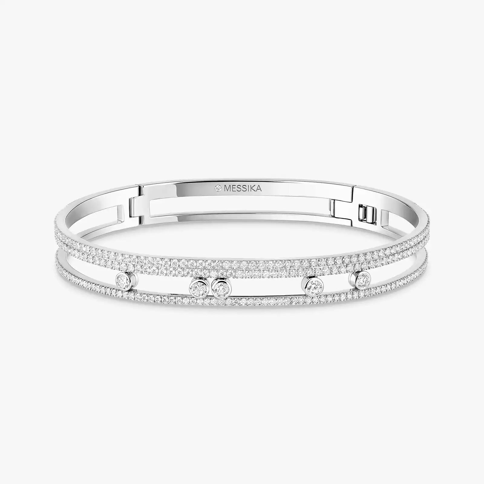 Bracelet in white gold Move Romane Pavé Bangle Messika