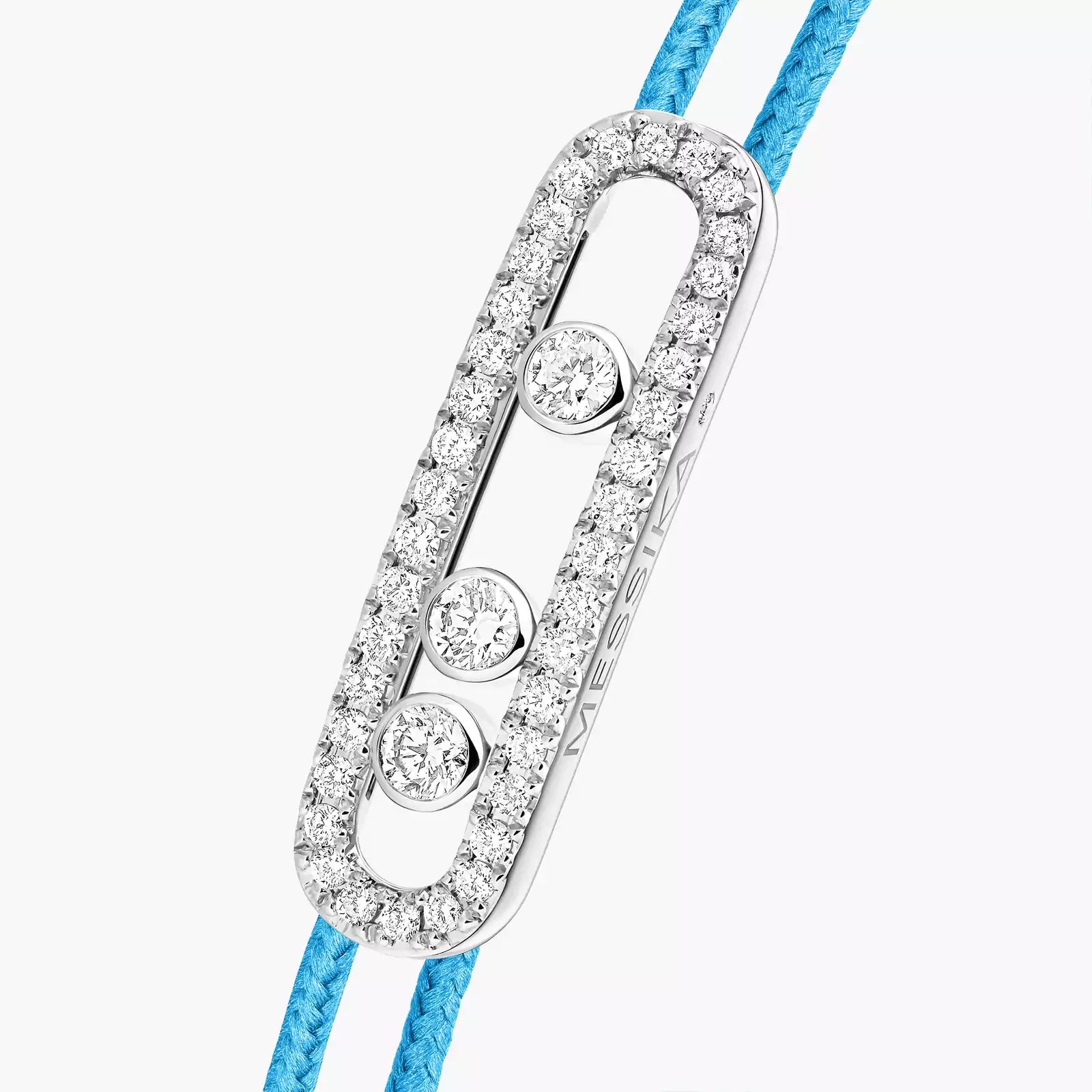 Bracelet in white gold Messika CARE(S) Blue Cord Pavé Bracelet Messika