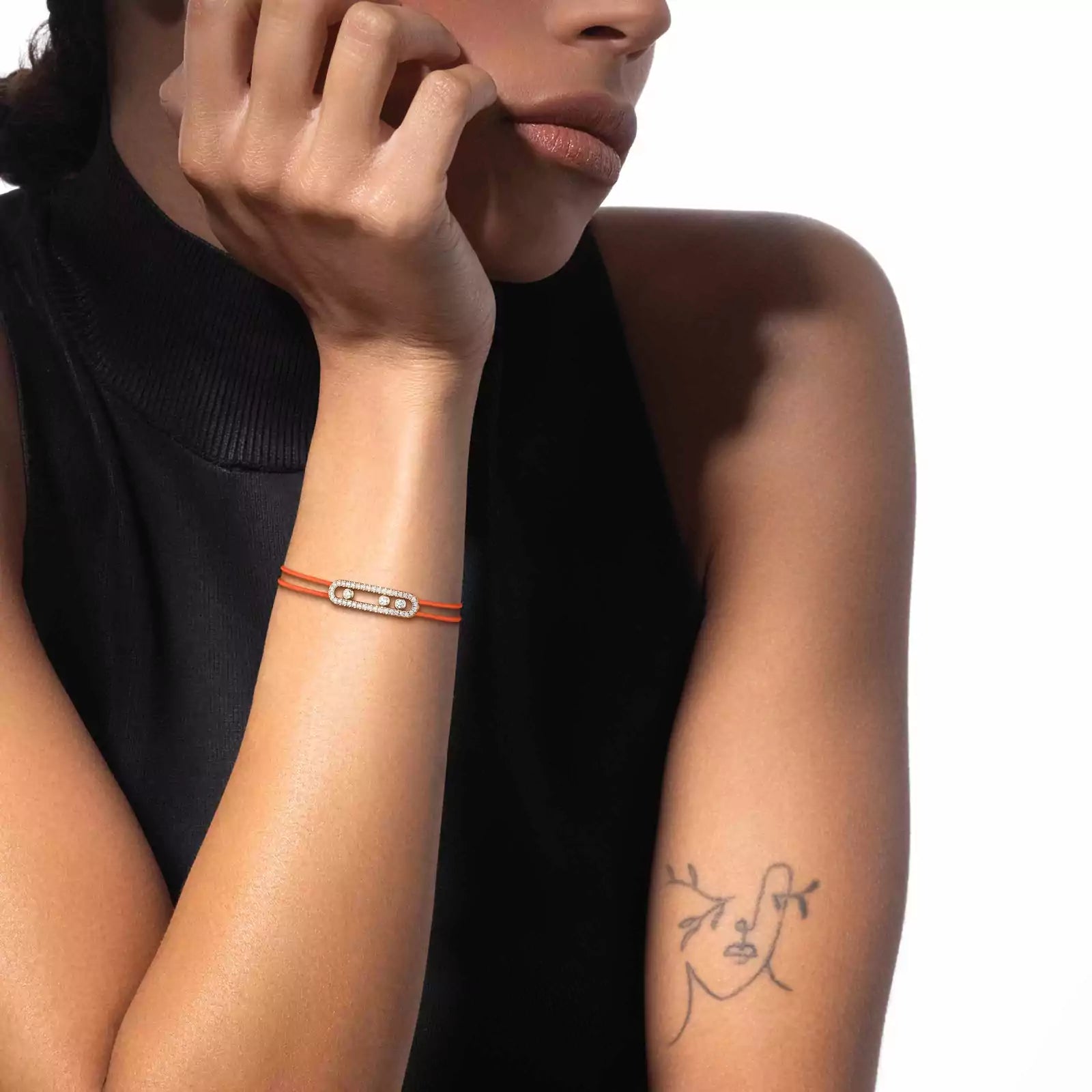 Bracelet in yellow gold Messika CARE(S) Orange Cord Pavé Bracelet Messika