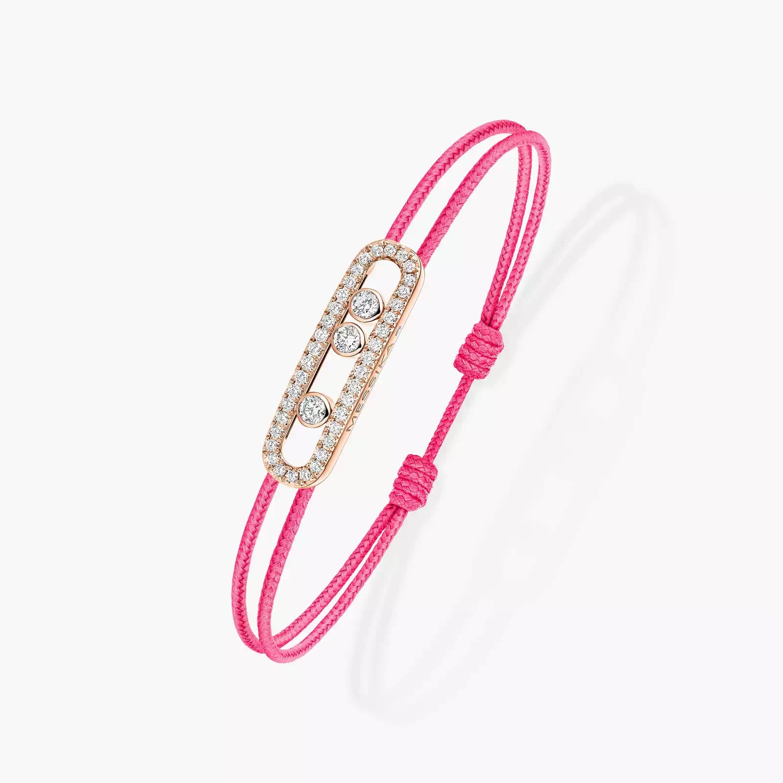 Bracelet in rose gold Messika CARE(S) Pink Cord Pavé Bracelet Messika