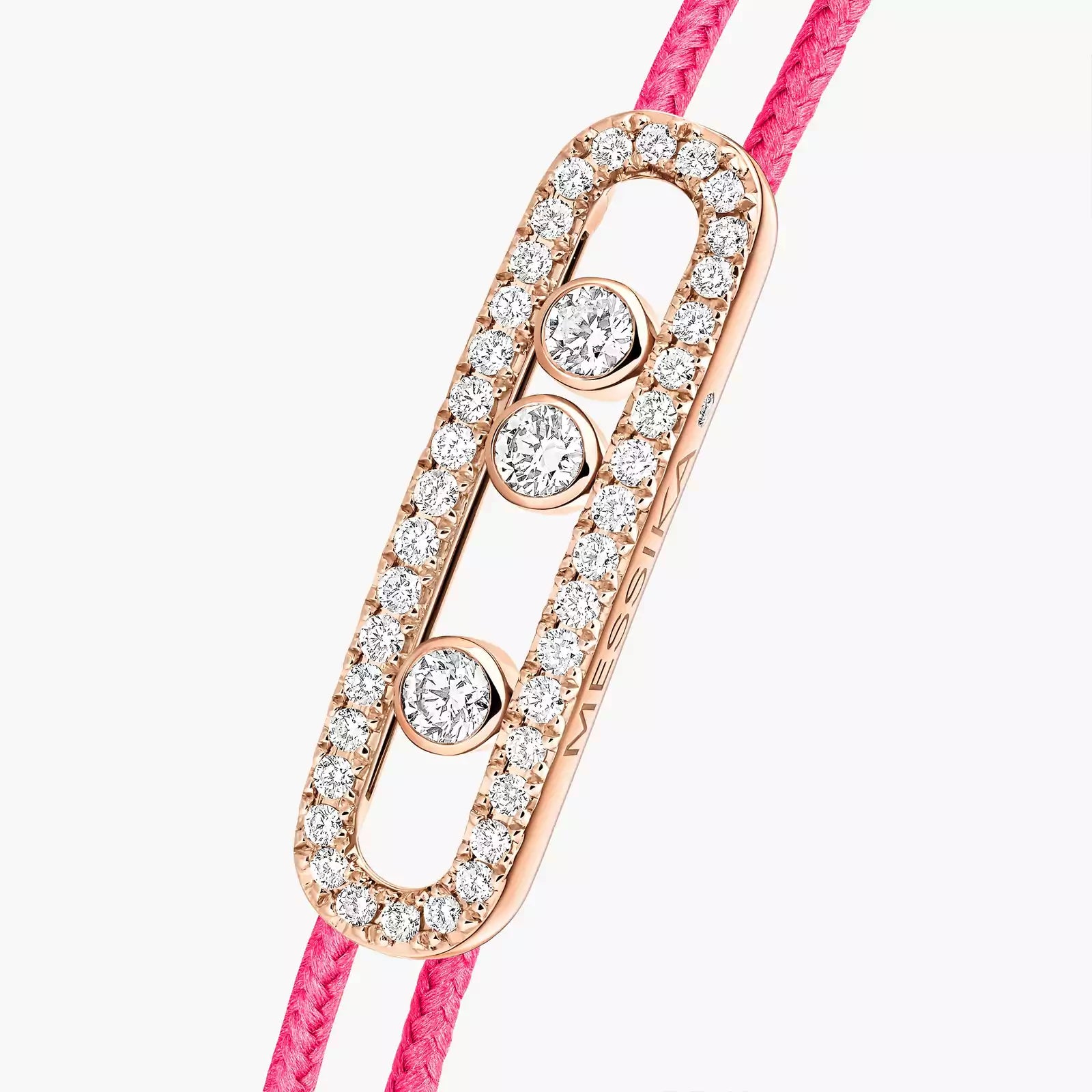 Bracelet in rose gold Messika CARE(S) Pink Cord Pavé Bracelet Messika
