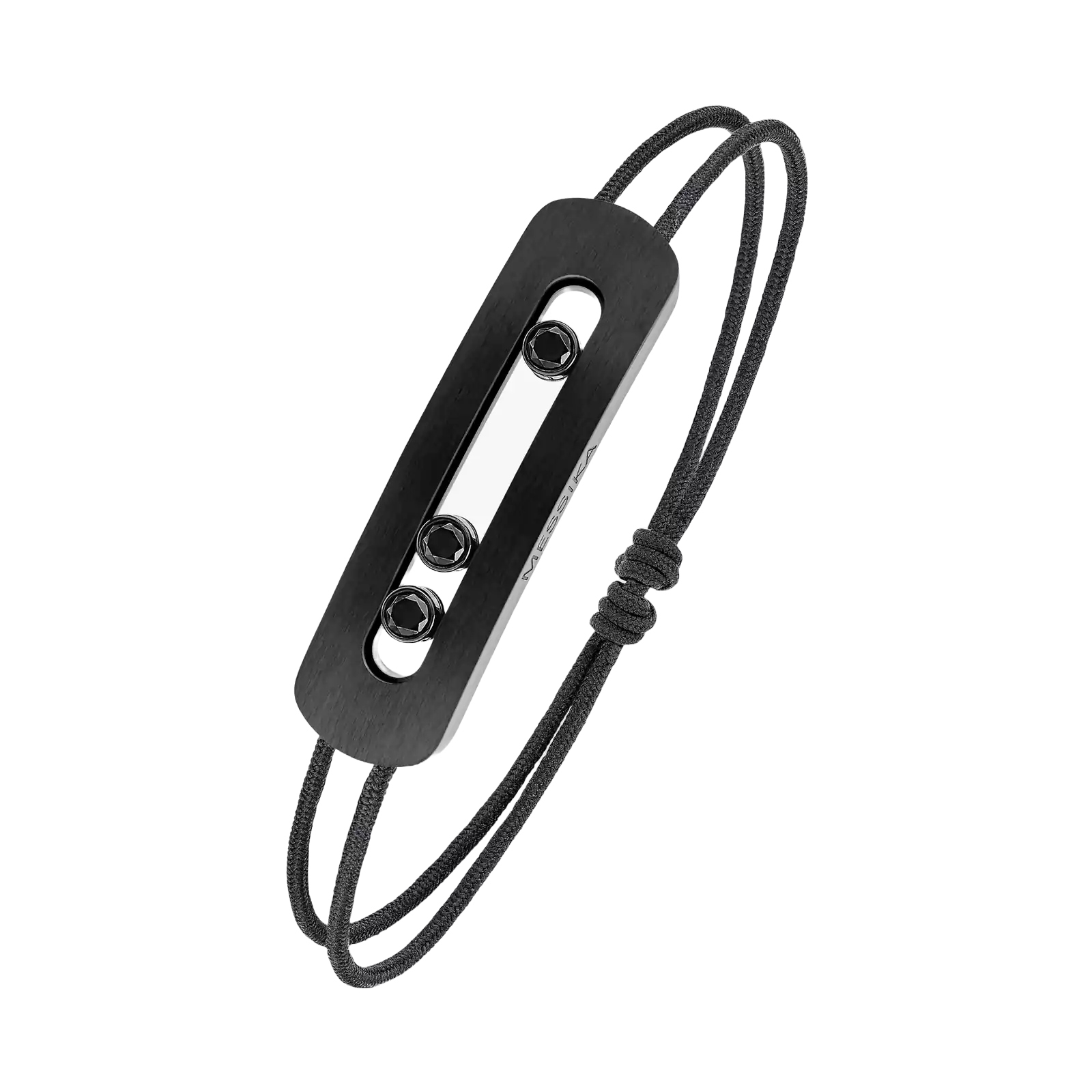 Bracelet in titanium Move Titanium XL black cord bracelet Messika