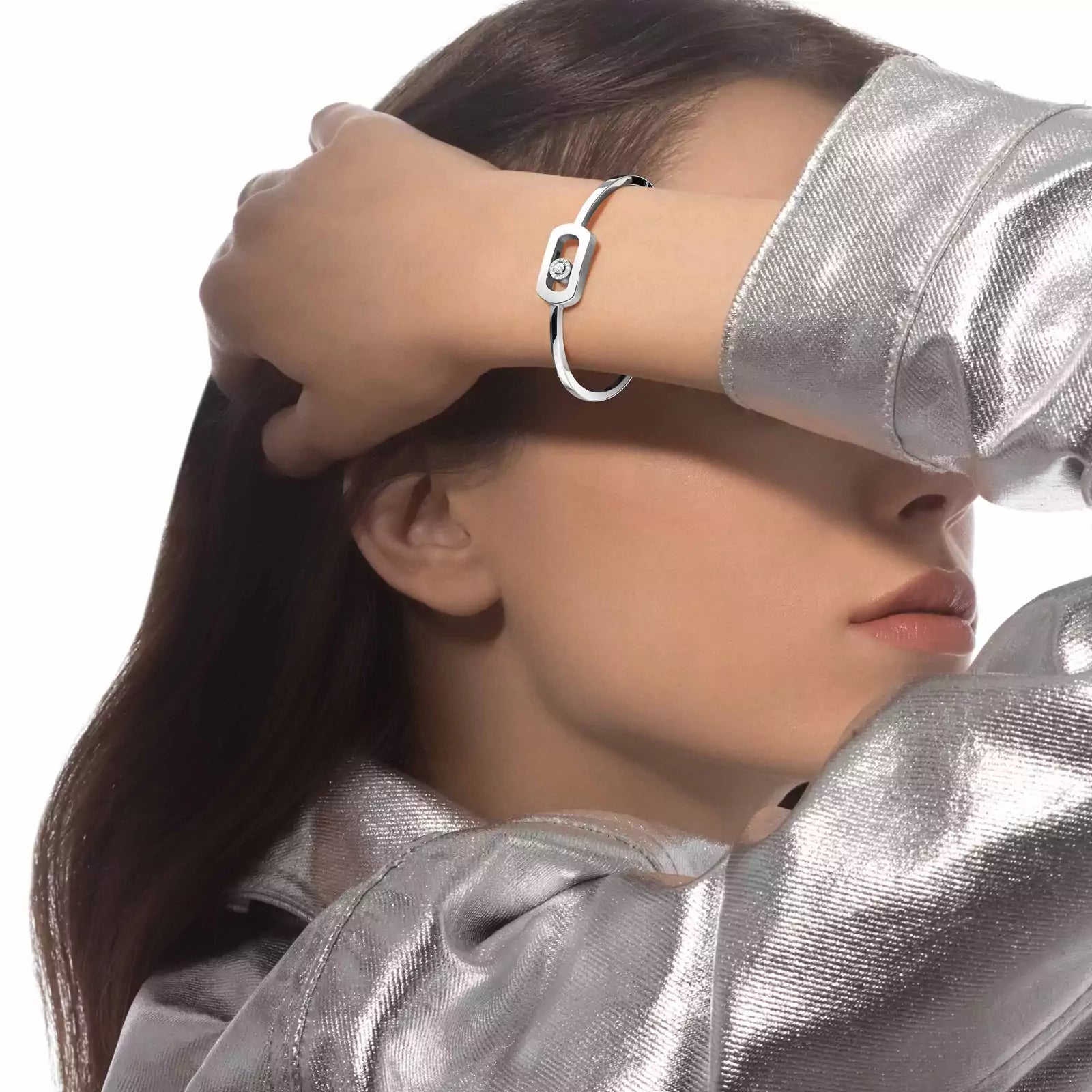 Bracelet in white gold So Move Bangle Messika