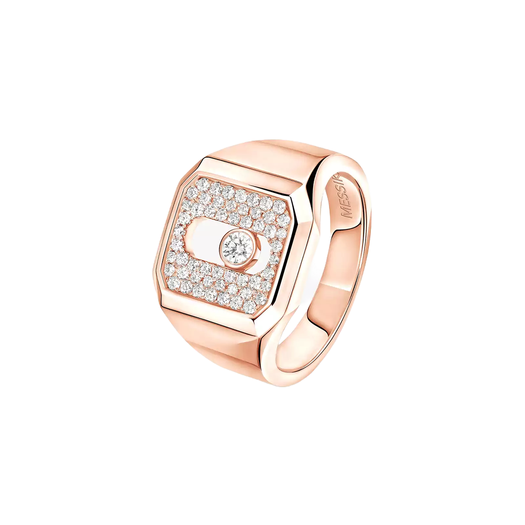 Gioiello in oro rosa Anello chevalier Move Joaillerie Messika