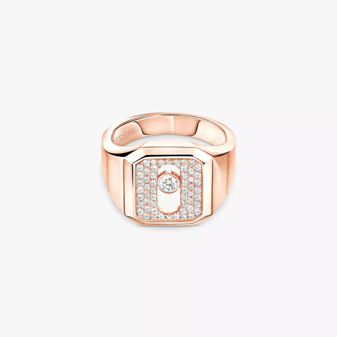 Gioiello in oro rosa Anello chevalier Move Joaillerie Messika