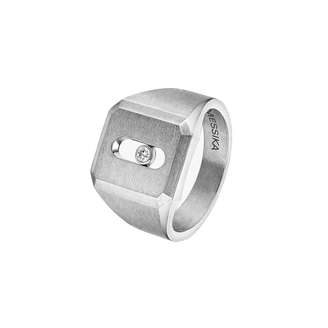 Ring in titanium Move Titanium Natural Signet Ring Messika