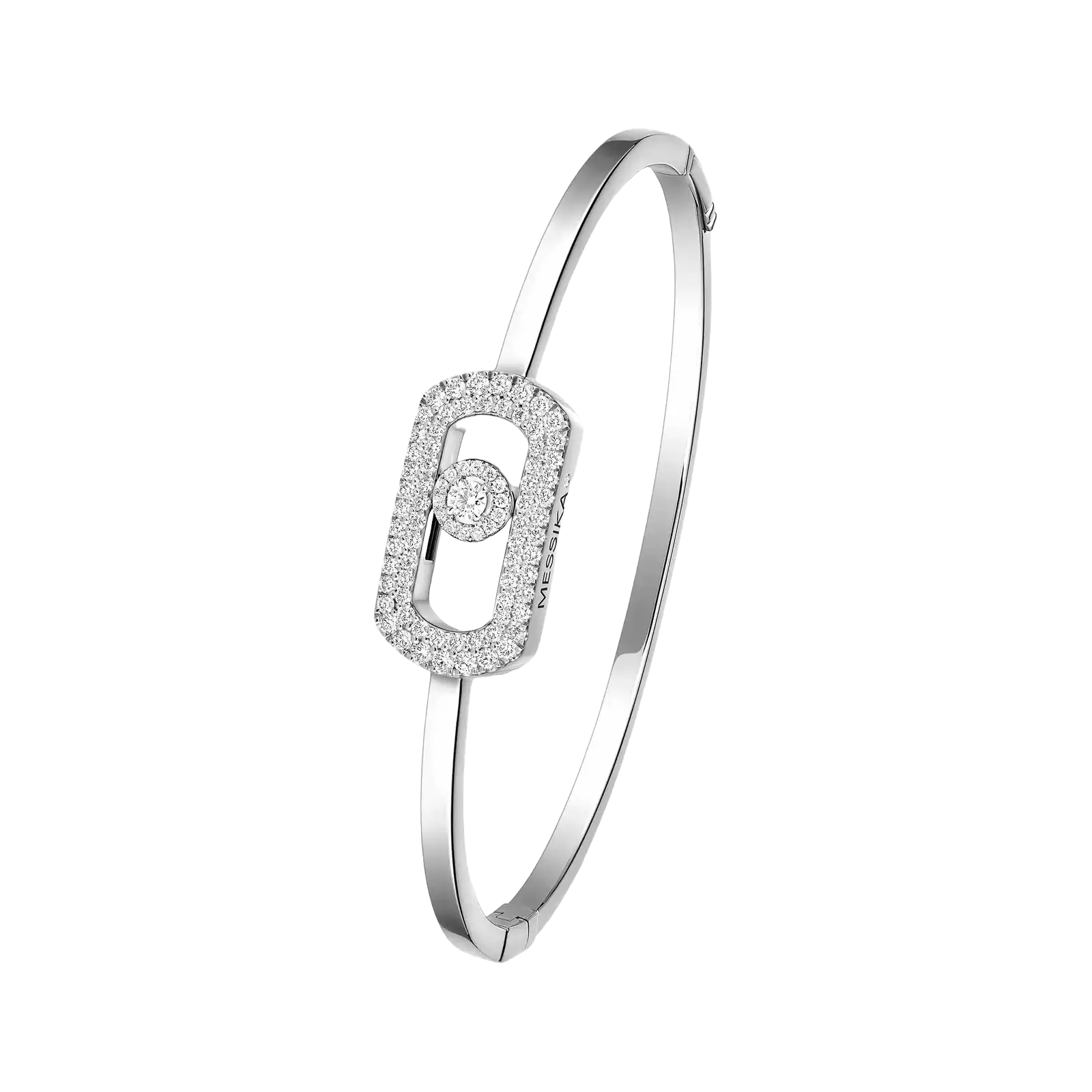 Bracelet in white gold So Move Pavé Bangle Messika