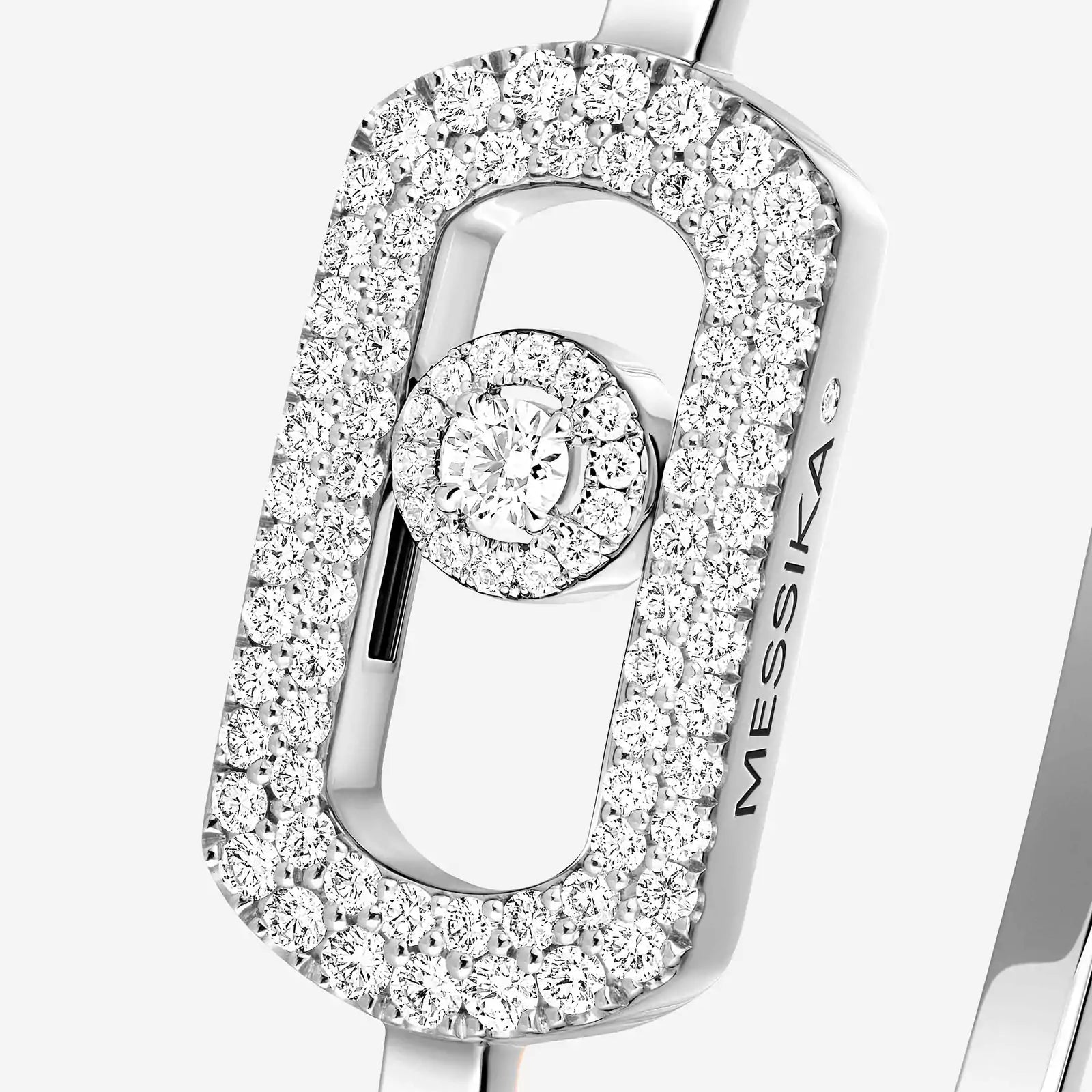 Bracelet in white gold So Move Pavé Bangle Messika