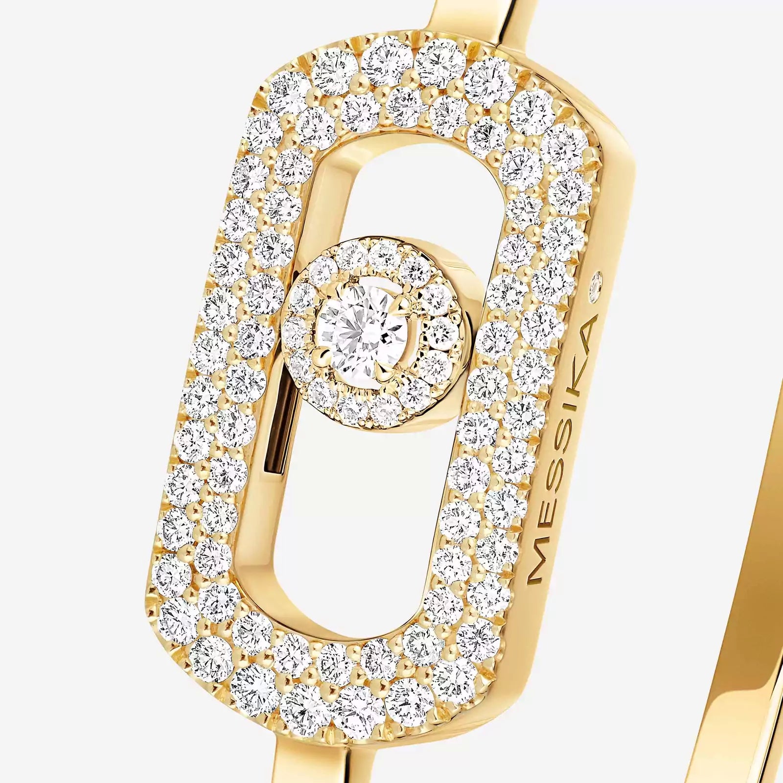 Bracelet in yellow gold So Move Pavé Bangle Messika