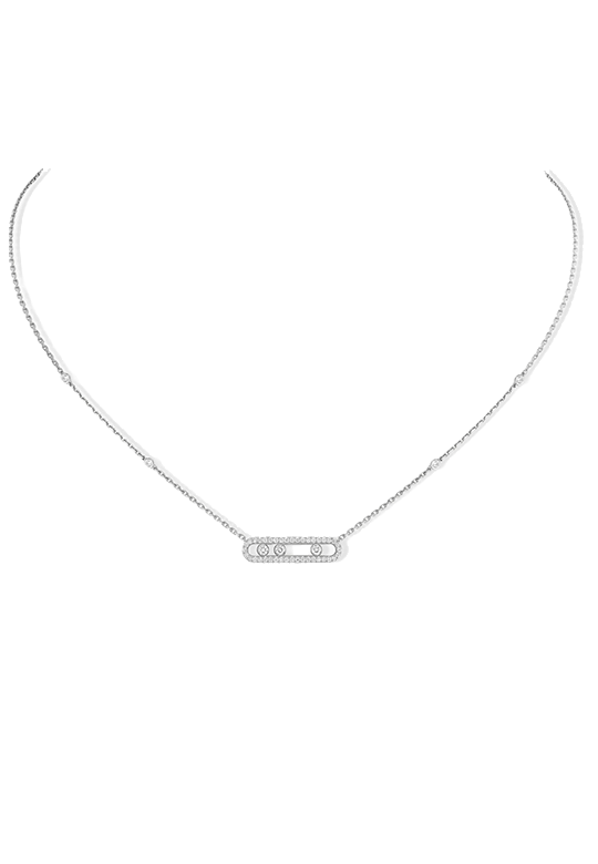 Gioiello in oro bianco Collana Baby Move Pavé Messika