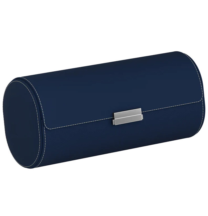 Accessorio in pelle panama Pochette Pelle Blu/Off-White Scatola del tempo