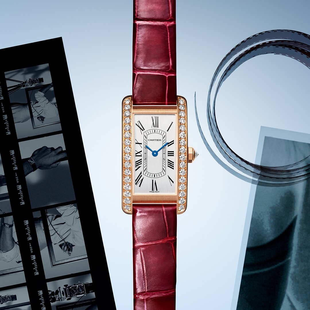 Watch in oro rosa Tank Américaine Cartier